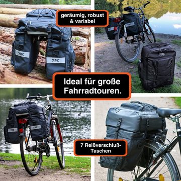 YPC Gepäckträgertasche "Voyager" 3 in 1 Fahrradtasche für Gepäckträger XXL, 65L, 55x50x40cm, geräumig, praktisch, modern, wasserdicht, stabil