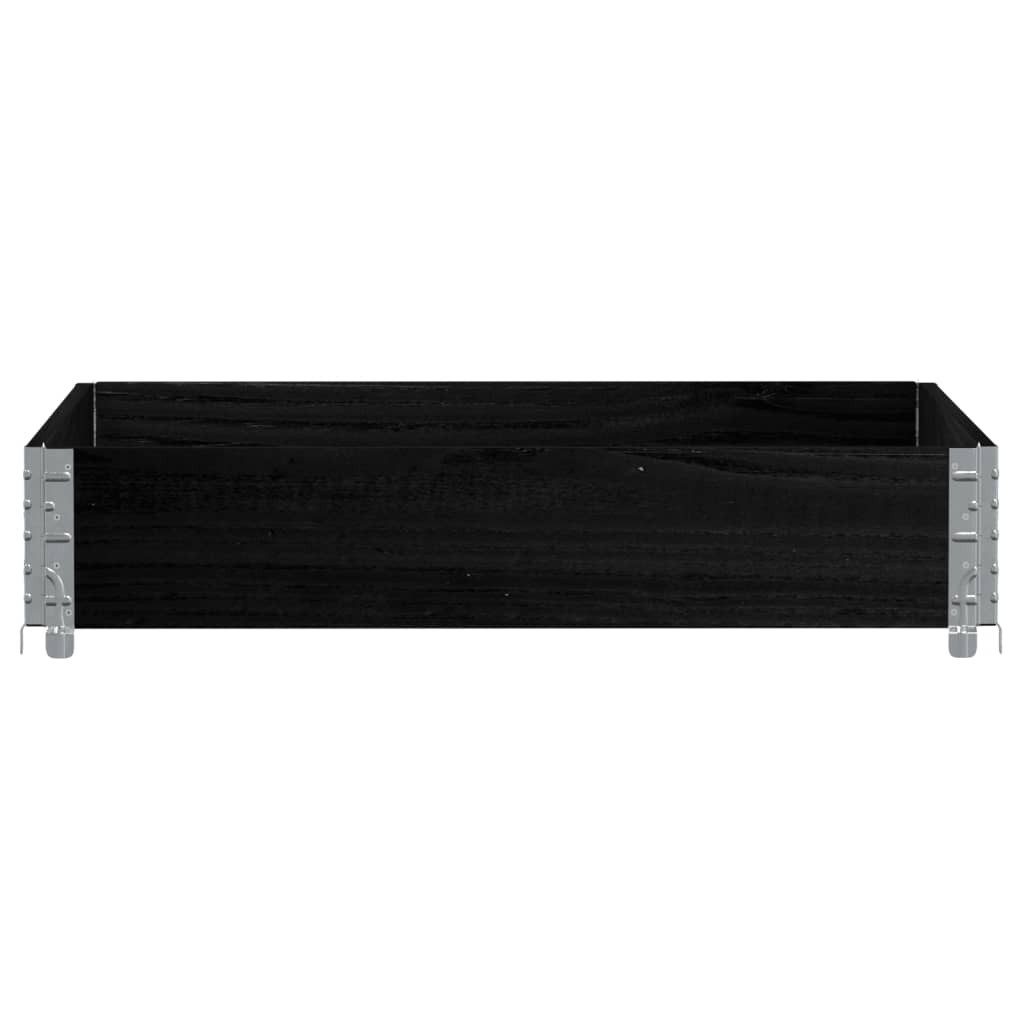 vidaXL Palettenbett Paletten-Aufsatzrahmen Schwarz 100x100 cm Massivholz Kiefer (1-tlg)