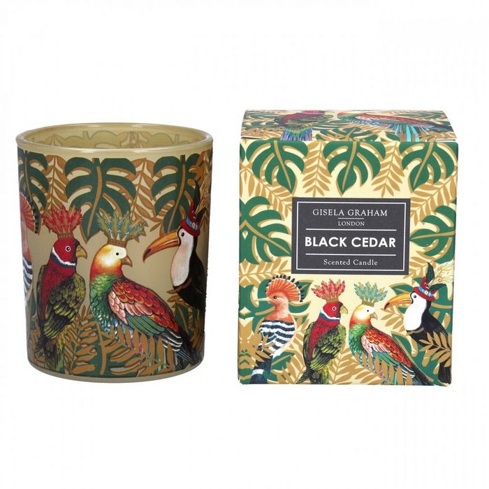 Gisela Graham Duftkerze Gisela Graham - Duftkerze "Black Cedar" im goldenen Tropic Design