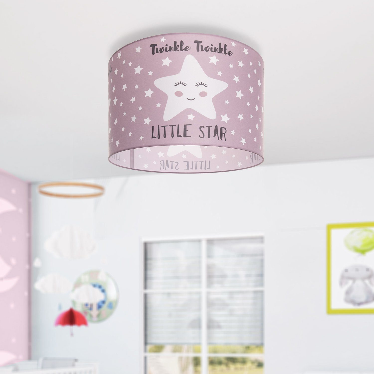 Kinderlampe Motiv E27 Aleyna Kinderzimmer Home Deckenlampe ohne Sternen LED 105, Leuchtmittel, Deckenleuchte Paco