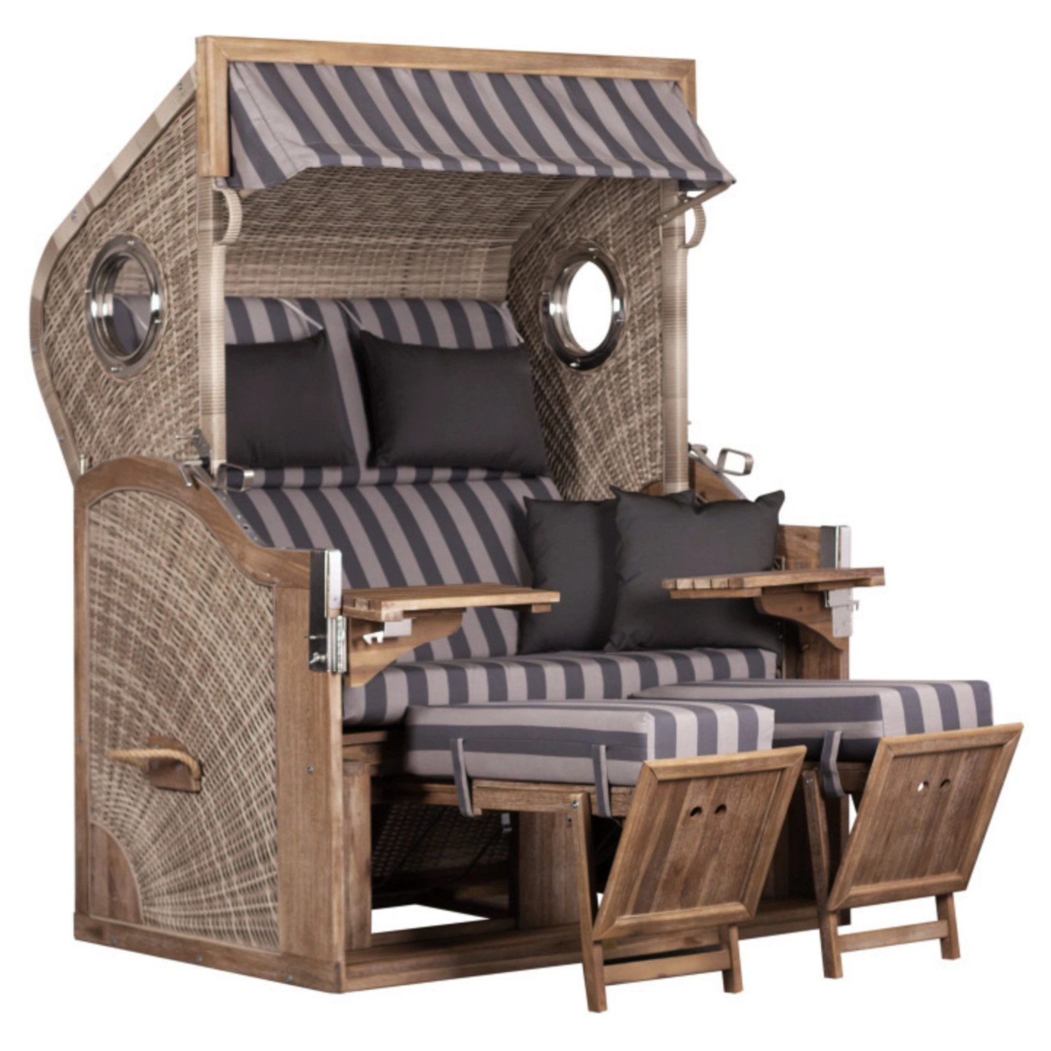 deVries Strandkorb Strandkorb "TRENDY PURE GREENLINE 175XL" PE ant. wh. Des. 755