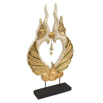 Oriental Galerie Dekofigur Skulptur Himmelsflamme weiß gold mit glocke (1 St)