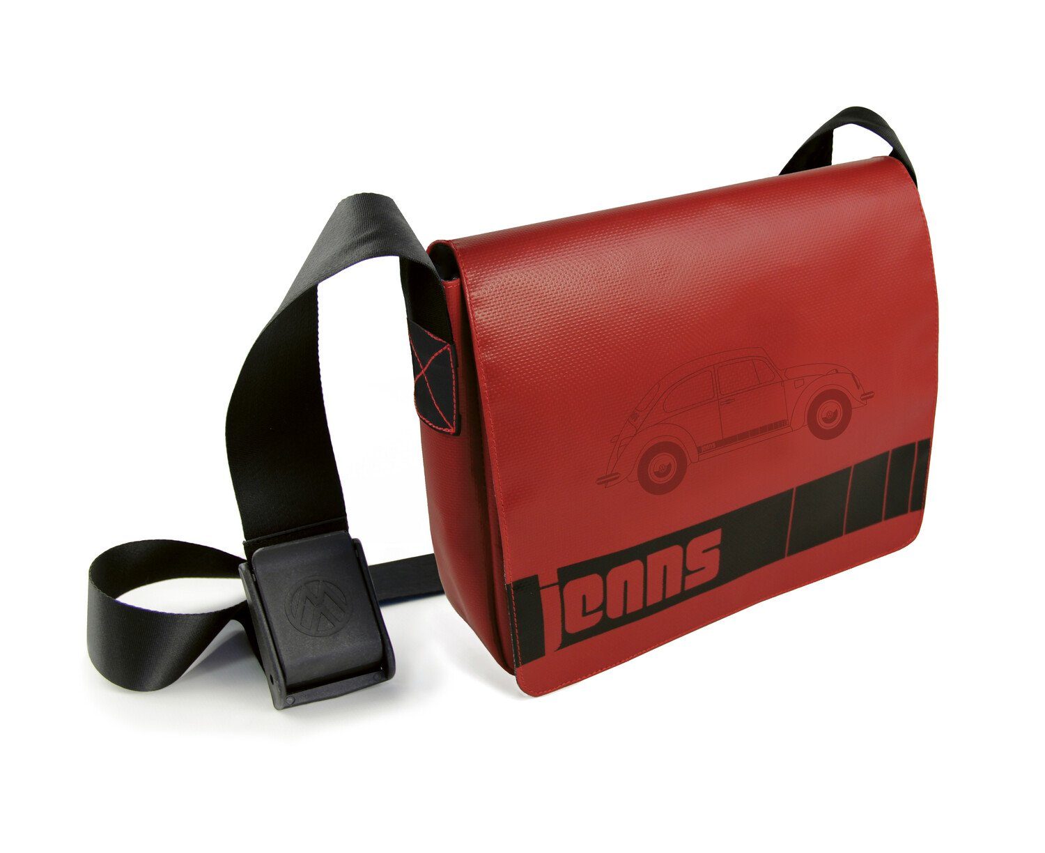 VW Collection by BRISA Schultertasche Volkswagen Umhängetasche mit VW Käfer-Motiv (1 Stück, 1-tlg., für alle VW Fans), rote Laptoptasche mit gepolstertem Fach, 28 x 23 x 17 cm