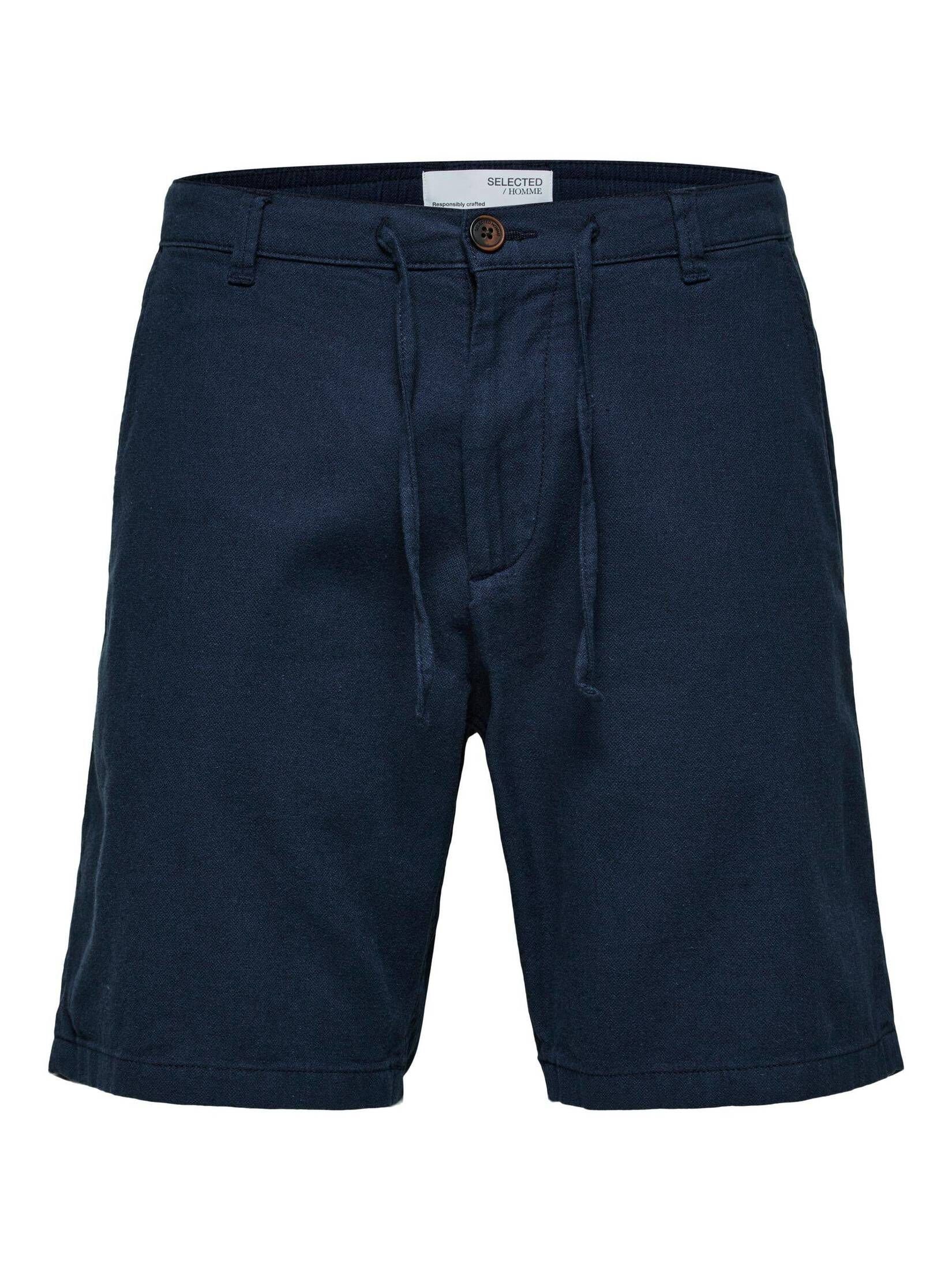 Shorts (52) LINEN Shorts SHORTS (1-tlg) HOMME SLHCOMFORT-BRODY marine SELECTED Herren