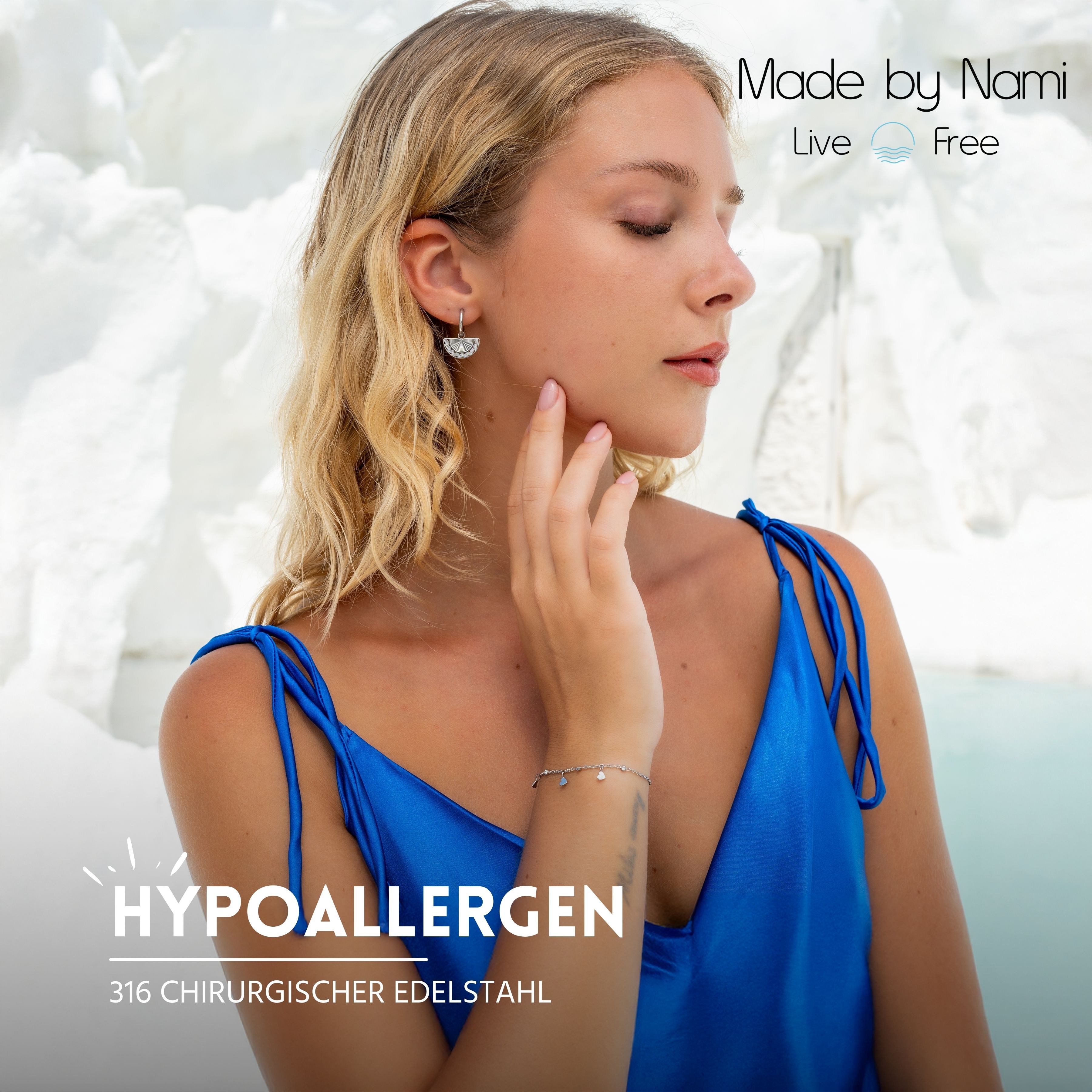 Made by Nami Edelstahlarmband Filigranin Gold oder Silber mit Herz Anhänger günstig online kaufen