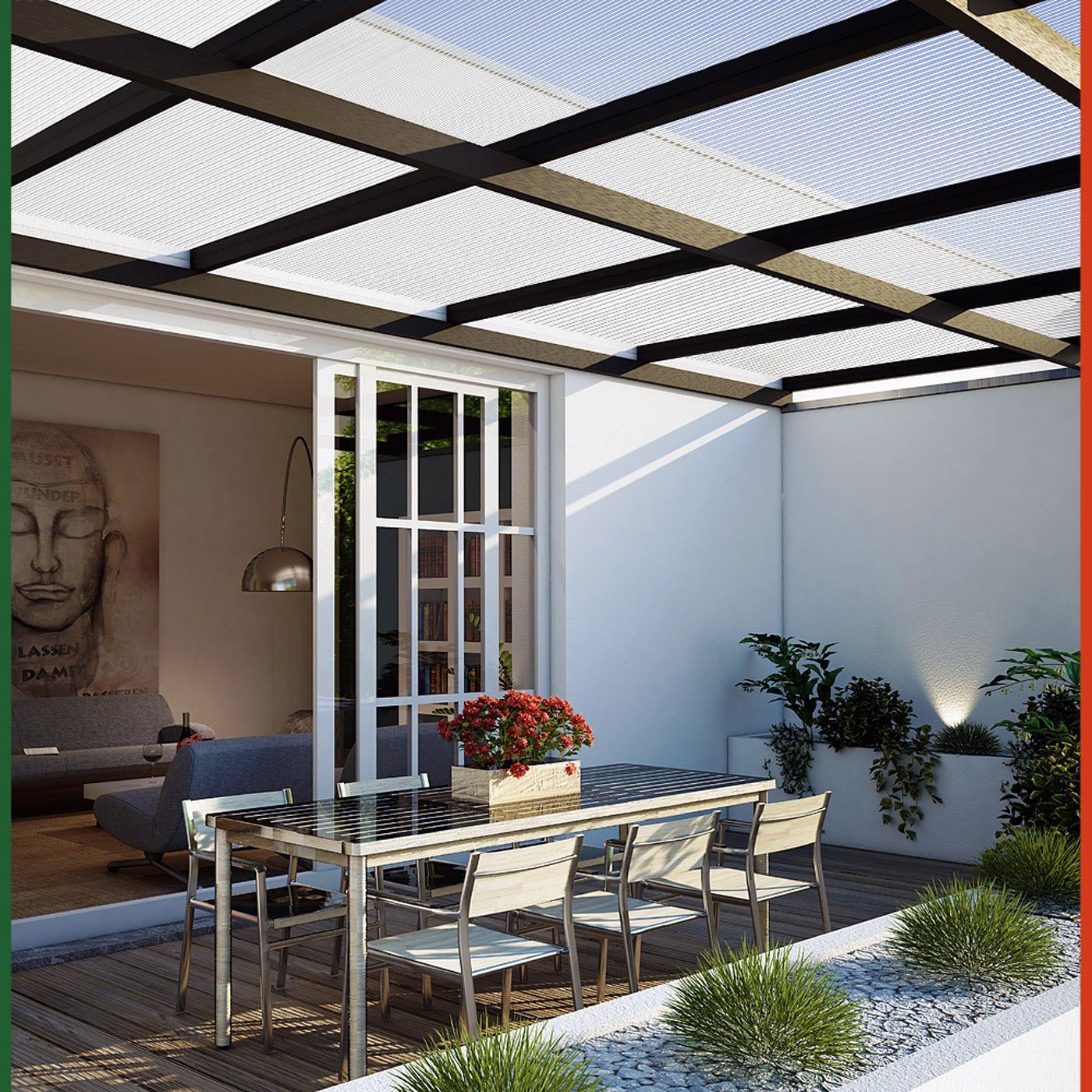Hohlkammerstegplatten 14er-Set Transparent 4mm 10,25m² günstig online kaufen