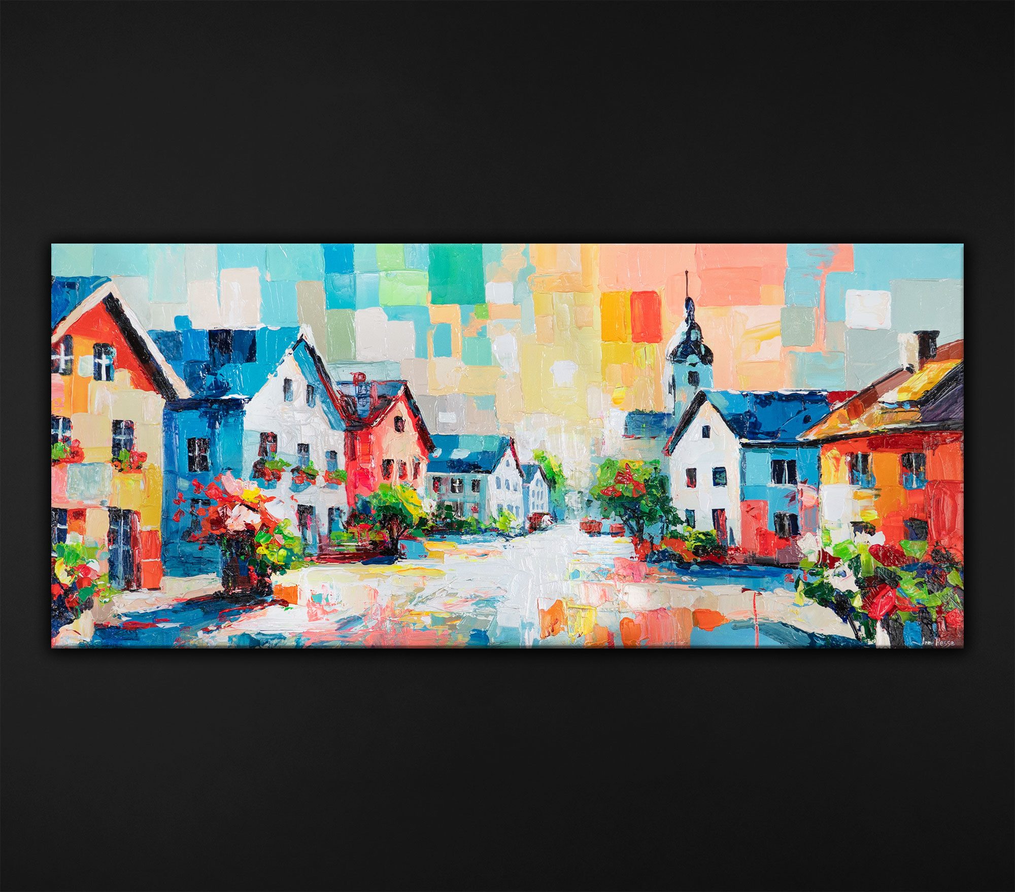 YS-Art Gemälde Wandbild, Schöne Stadt, Wolkenkratzer, günstig online kaufen