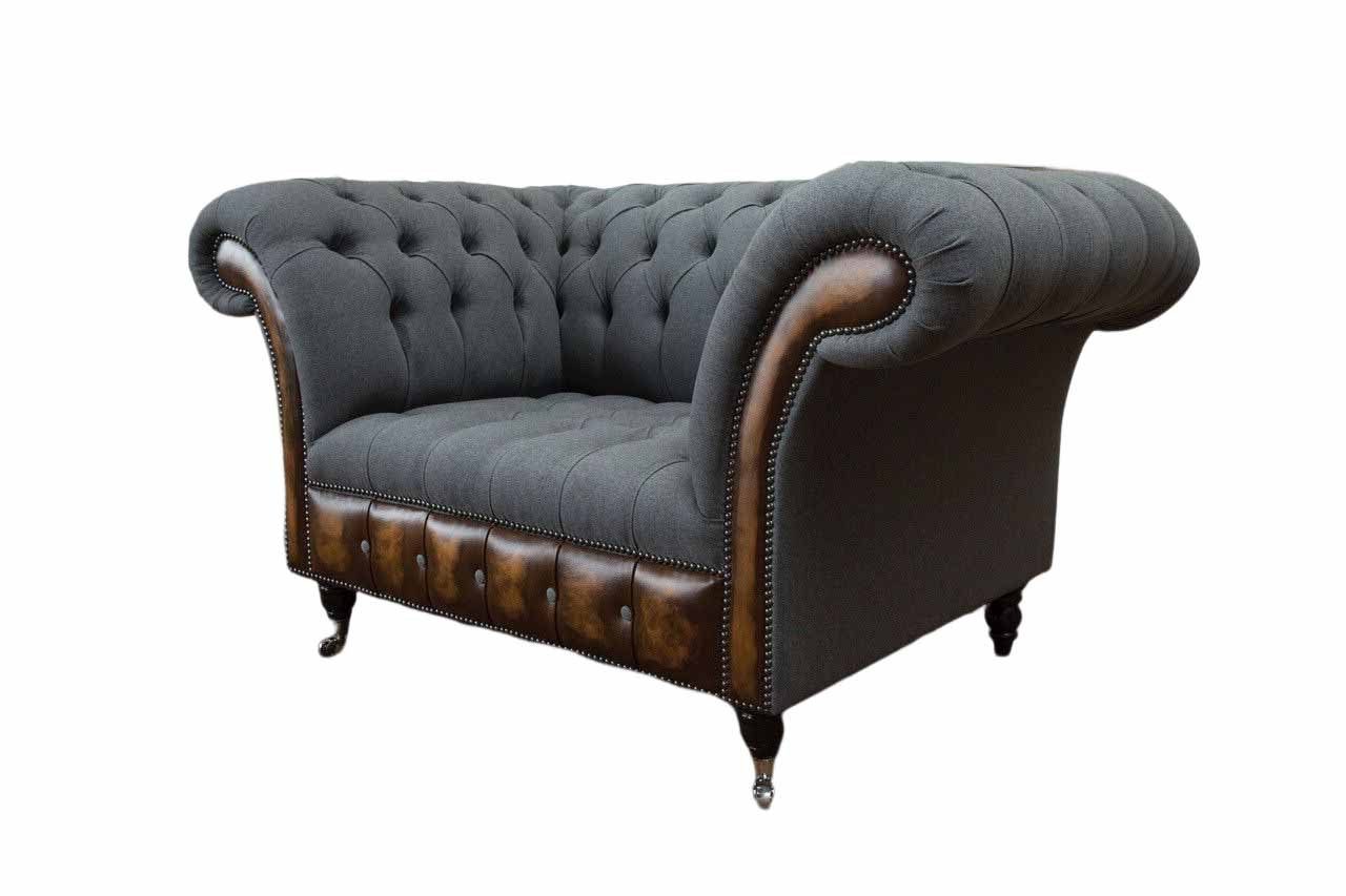 Chesterfield Sessel Design Klassisch Couch Wohnzimmer Chesterfield-Sessel, Textil JVmoebel