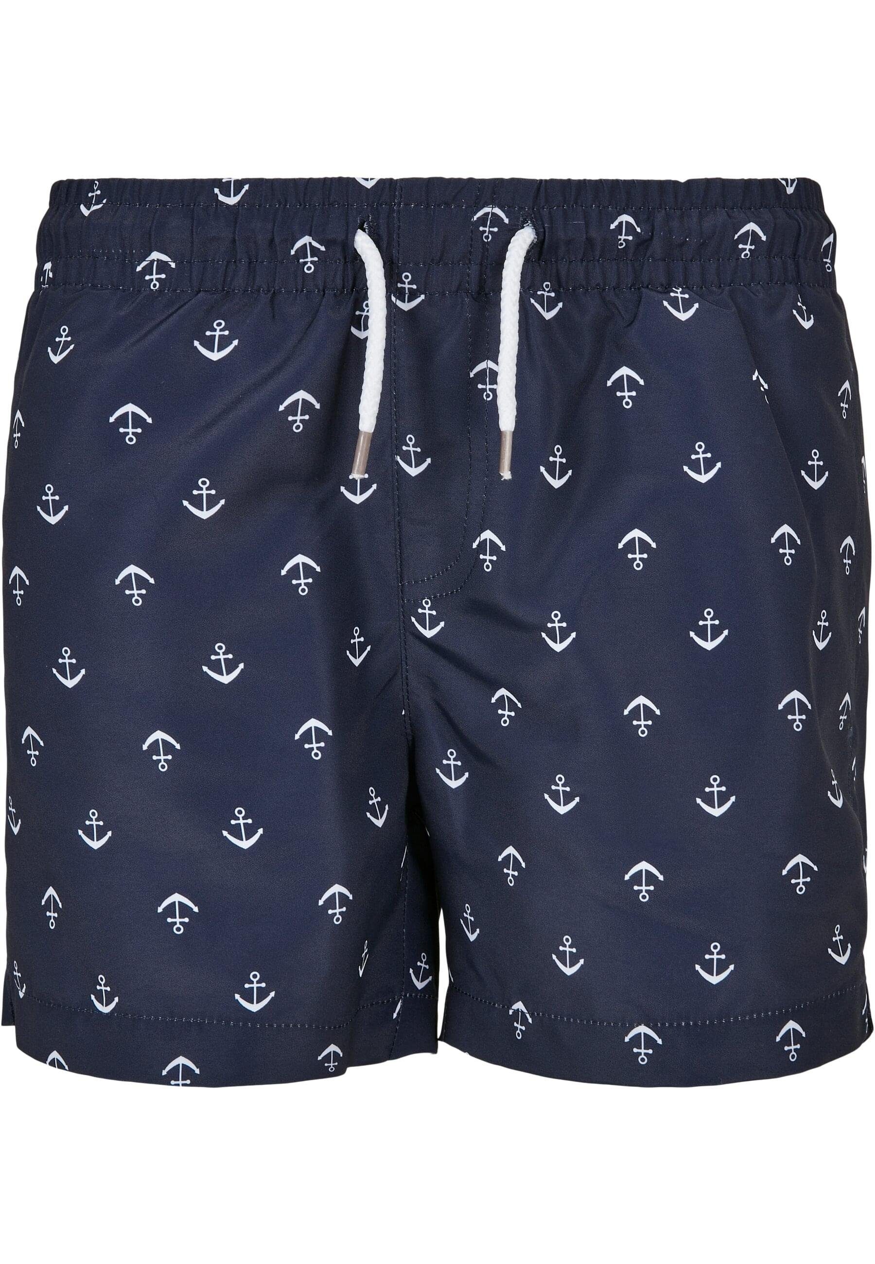 URBAN CLASSICS Badeshorts Herren Boys Shorts anchor/navy Swim Pattern