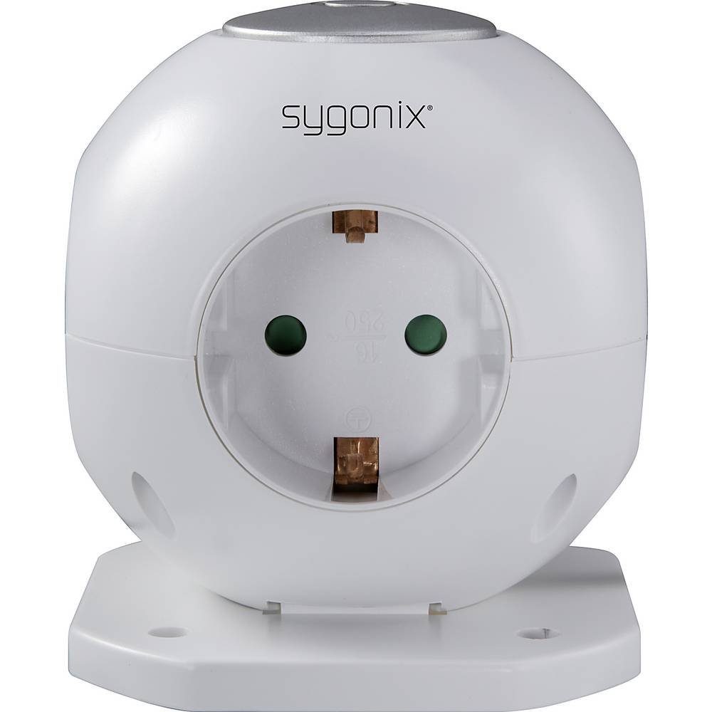 Sygonix 3-fach Steckdosenwürfel mit 2 Schalter, mit USB USB-Anschlüssen mit Steckdosenleiste, Hängelasche, mit