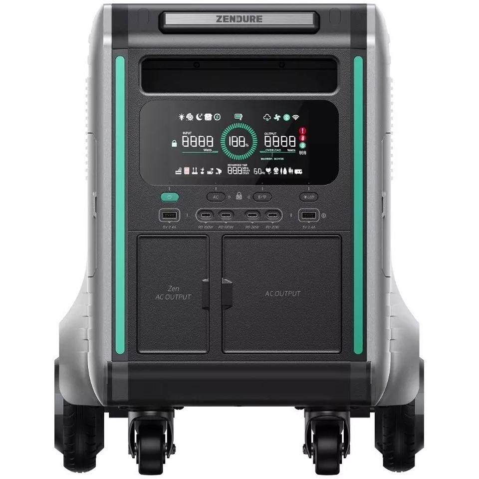 ZENDURE SuperCharged SuperBase V4600 Pro Powerstation SuperBase V4600 ZEN-V4600 4608000 mAh (230 V AC, 12 V DC, 100 – 240 V Eingangsspannung V), Powerstation mit Solar- und Schnellladefunktion