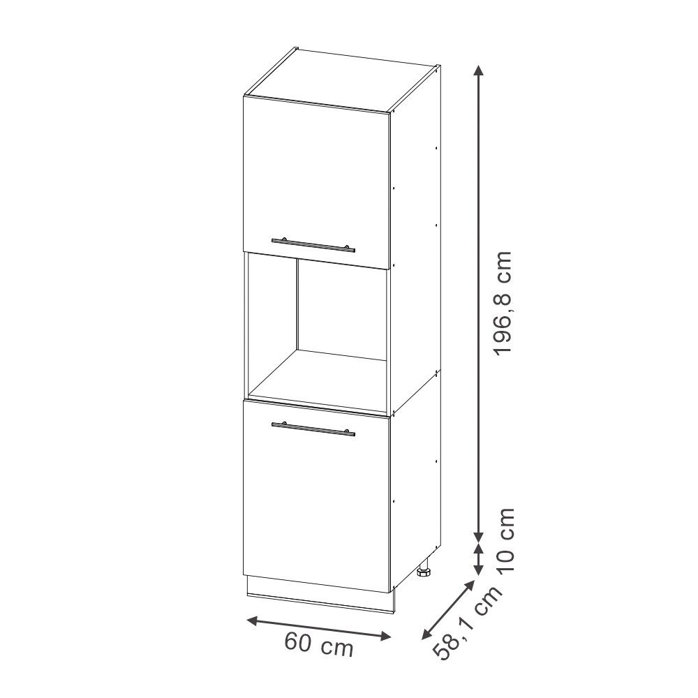 Vicco Herdumbauschrank Fame-Line, Anthrazit Hochglanz/Anthrazit, 60 cm offe günstig online kaufen