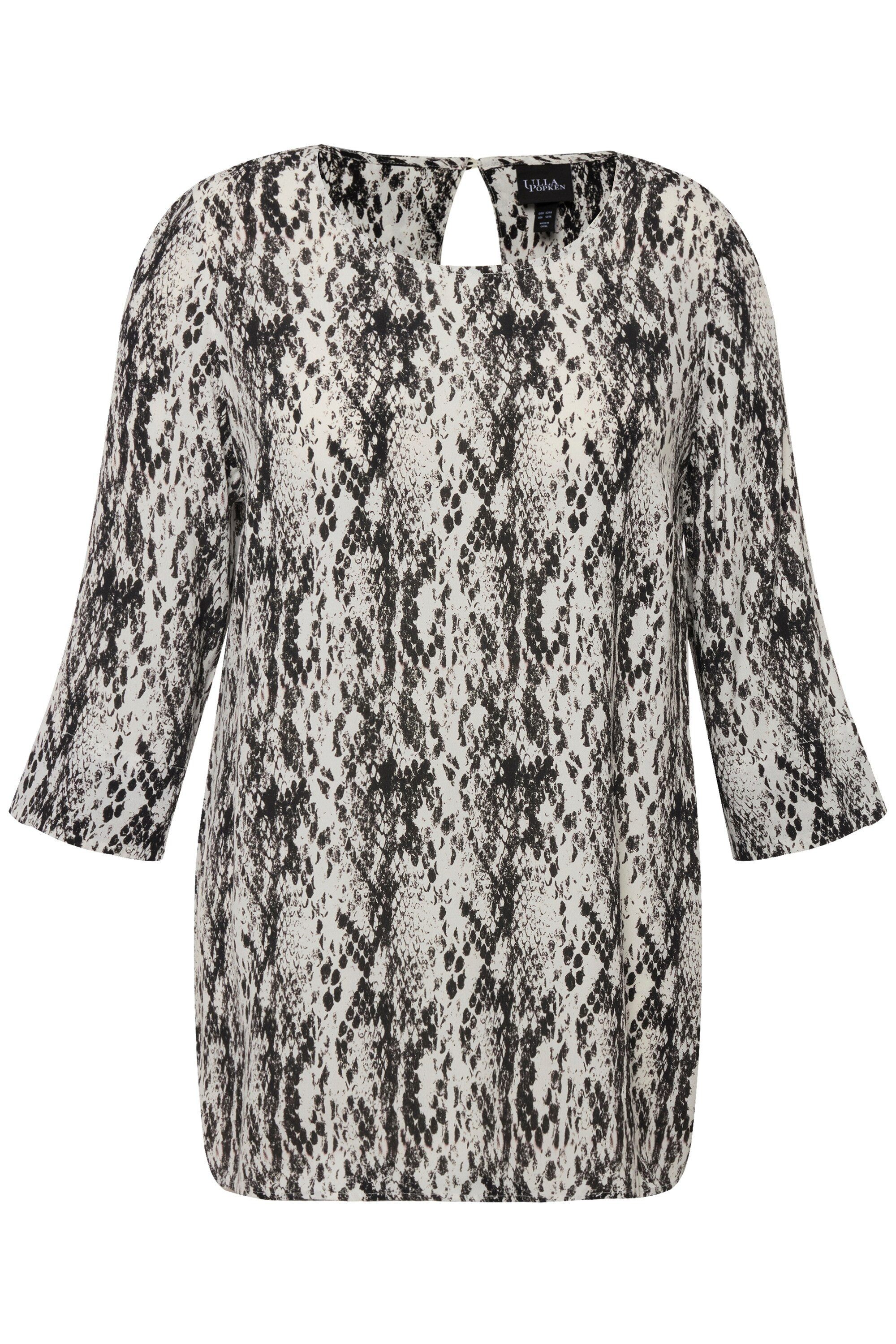 Ulla Popken Spitzenbluse Bluse Schlangendruck A-Linie günstig online kaufen