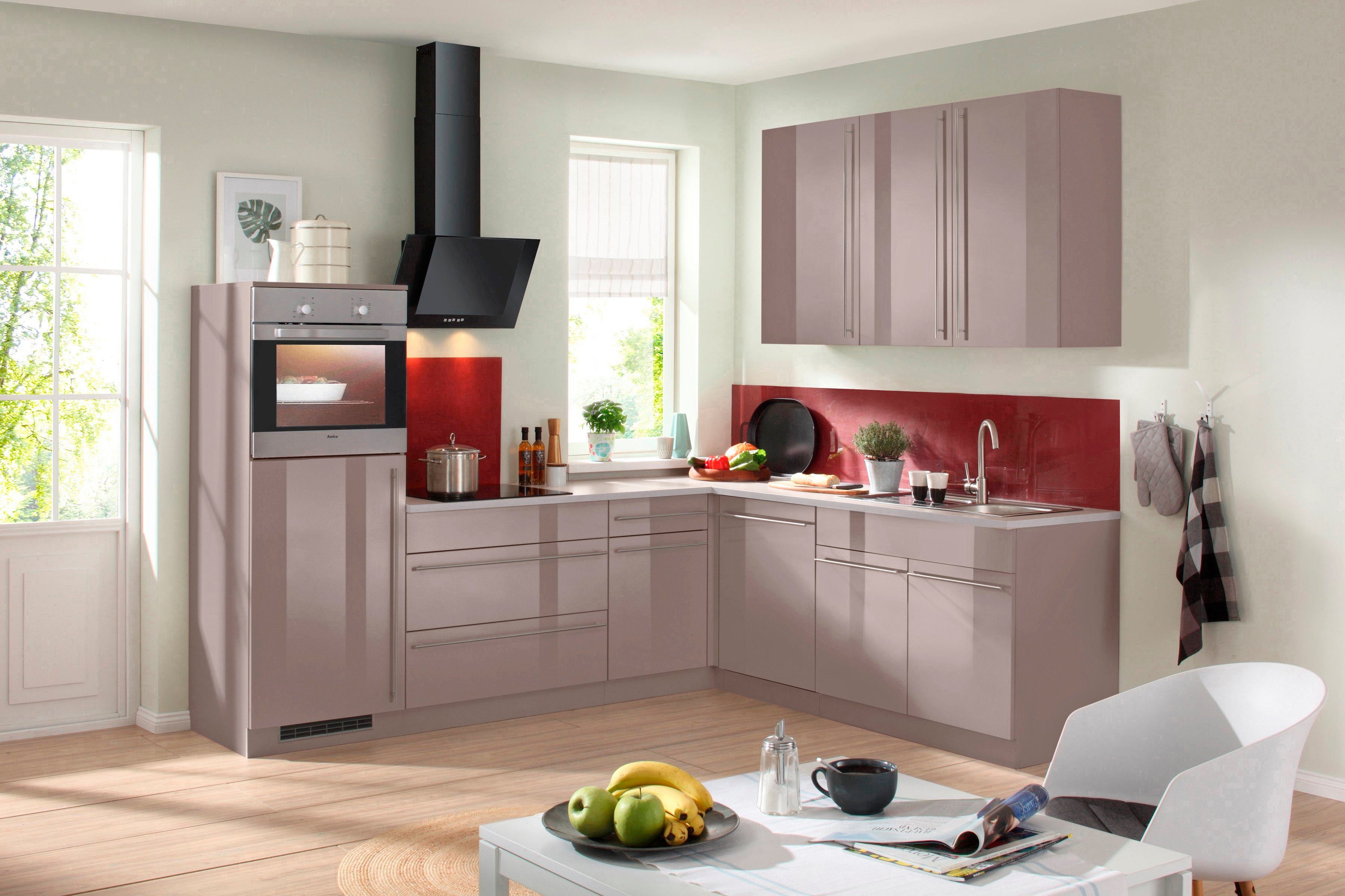 wiho Küchen Winkelküche Chicago, TOPSELLER, ohne E-Geräte, Stellbreite 260/220 cm