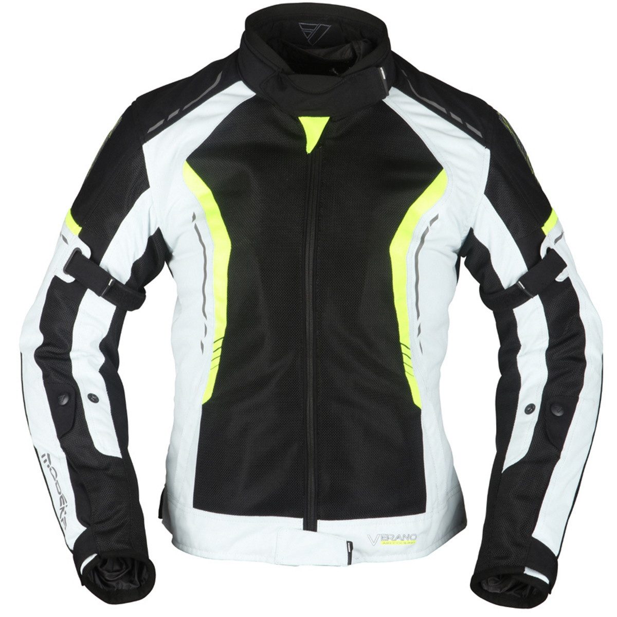 Modeka Motorradjacke Modeka Khao Air Lady Textiljacke Damen schwarz/hellgrau/gelb 46