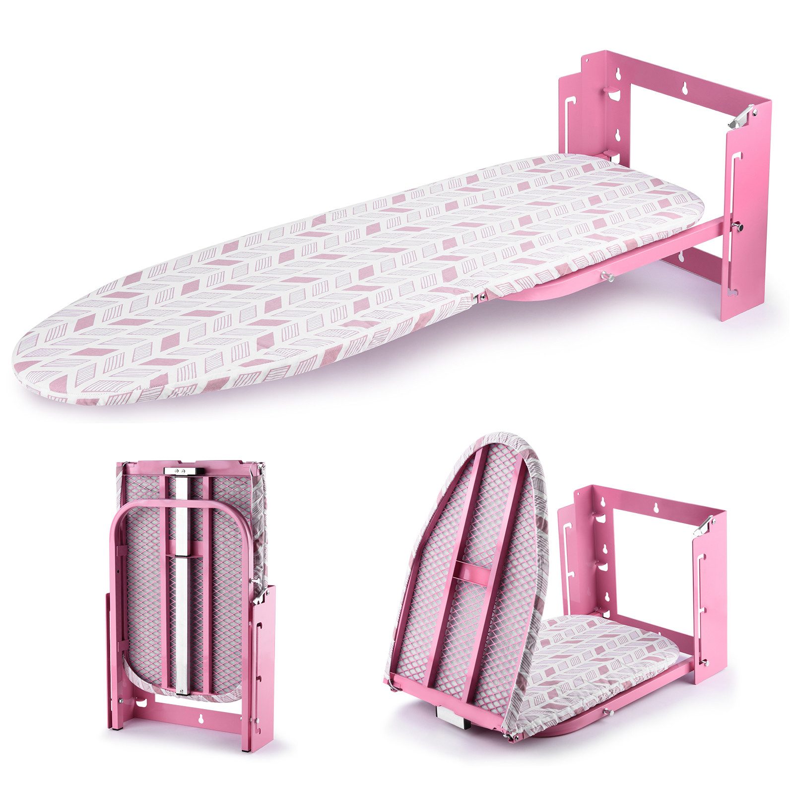 XERSEK Bügelbrett Bügelbrett Klappbar mit Wandmontage ist höhenverstellbar, Iron Board mit Abnehmbarem hitzebeständigem Bügelbezug Platzsparende