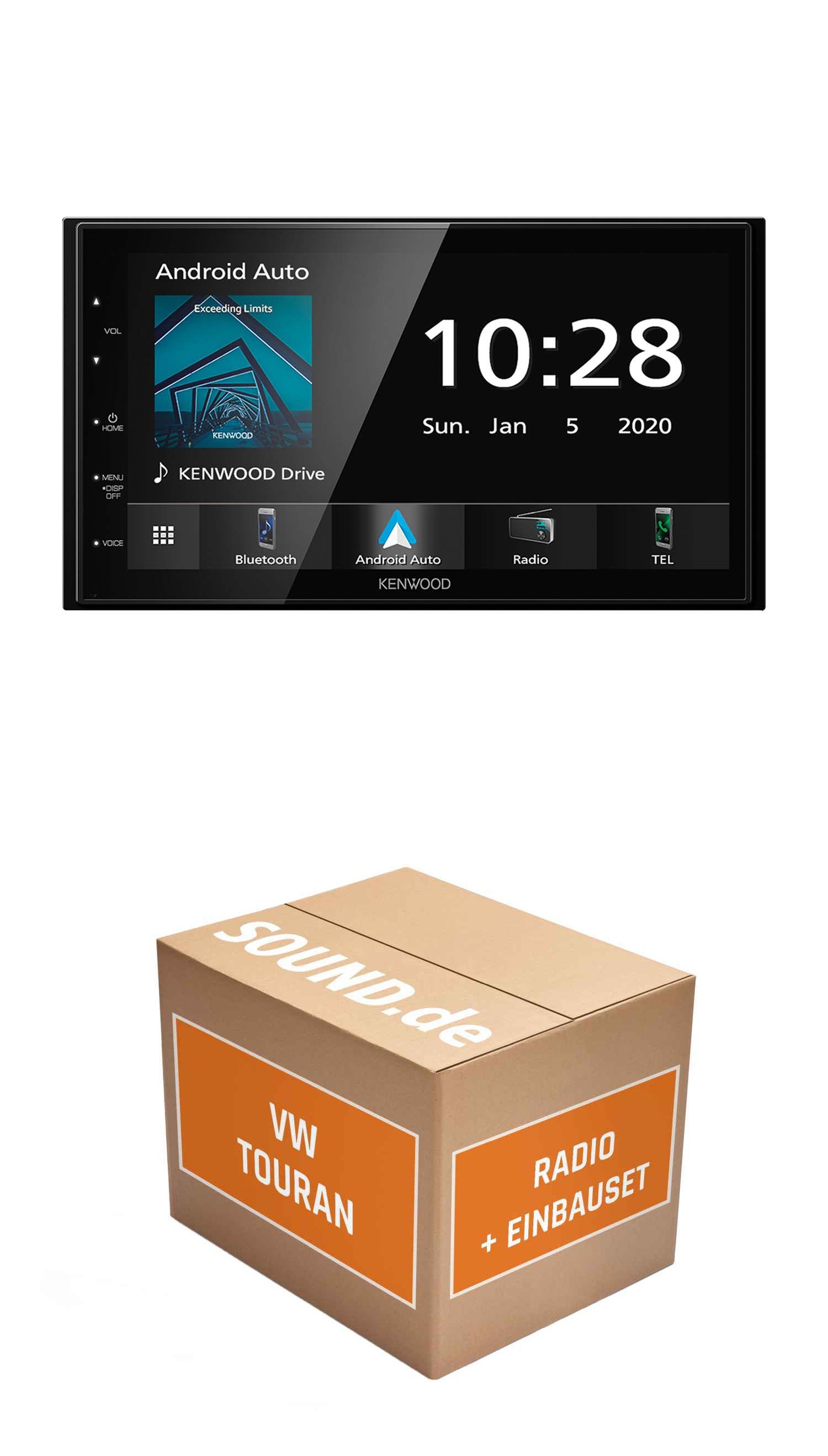 JUST SOUND best choice for caraudio Autoradio Einbauset Kenwood Kenwood DMX5020BTS VW Touran II Autoradio (RDS, AM/FM Radio, Animiertes Display, Bluetooth, Eingebauter Equalizer, Freisprecheinrichtung, Touchscreen, CarPlay, Android, AndroidAuto)