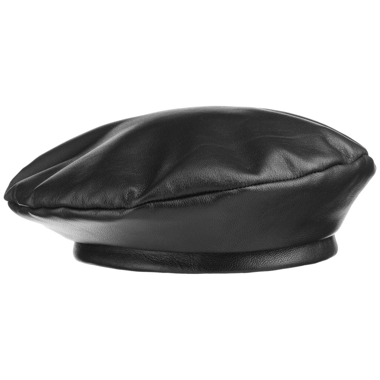 Futter, Made in Lierys (1-St) schwarz Winterbaske Baskenmütze mit Italy