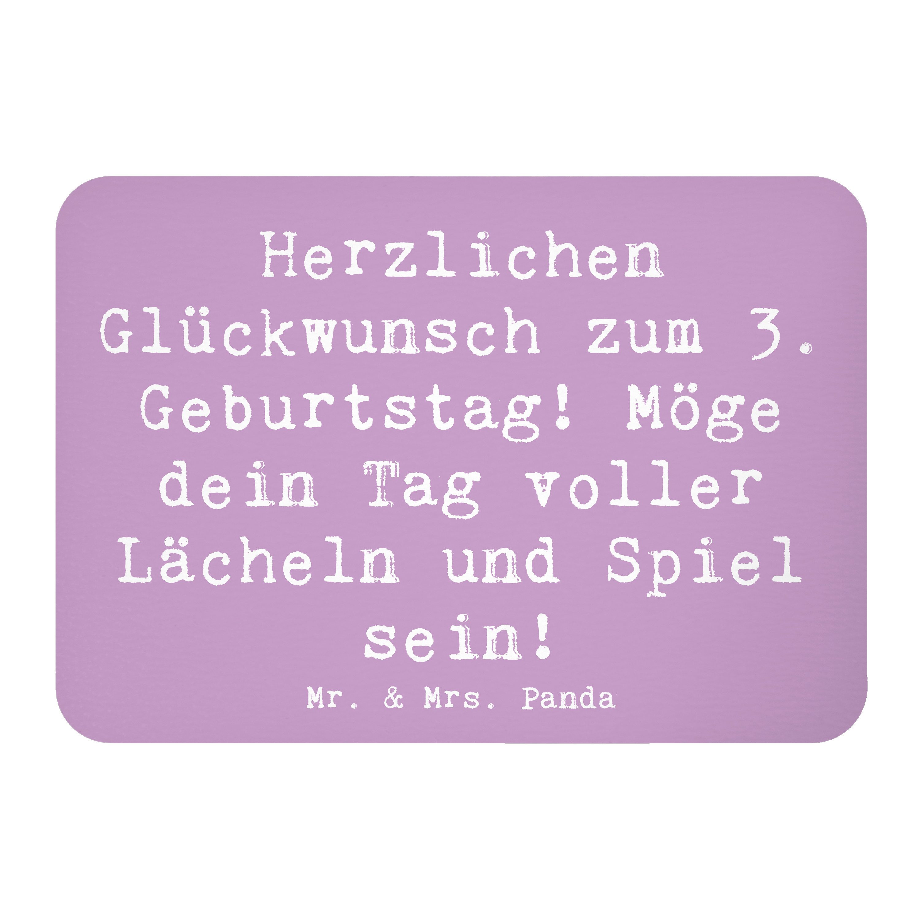 Magnet Spruch 3. Geburtstag Lächeln und Spiel - Lavendeltraum - Geschenk, Li