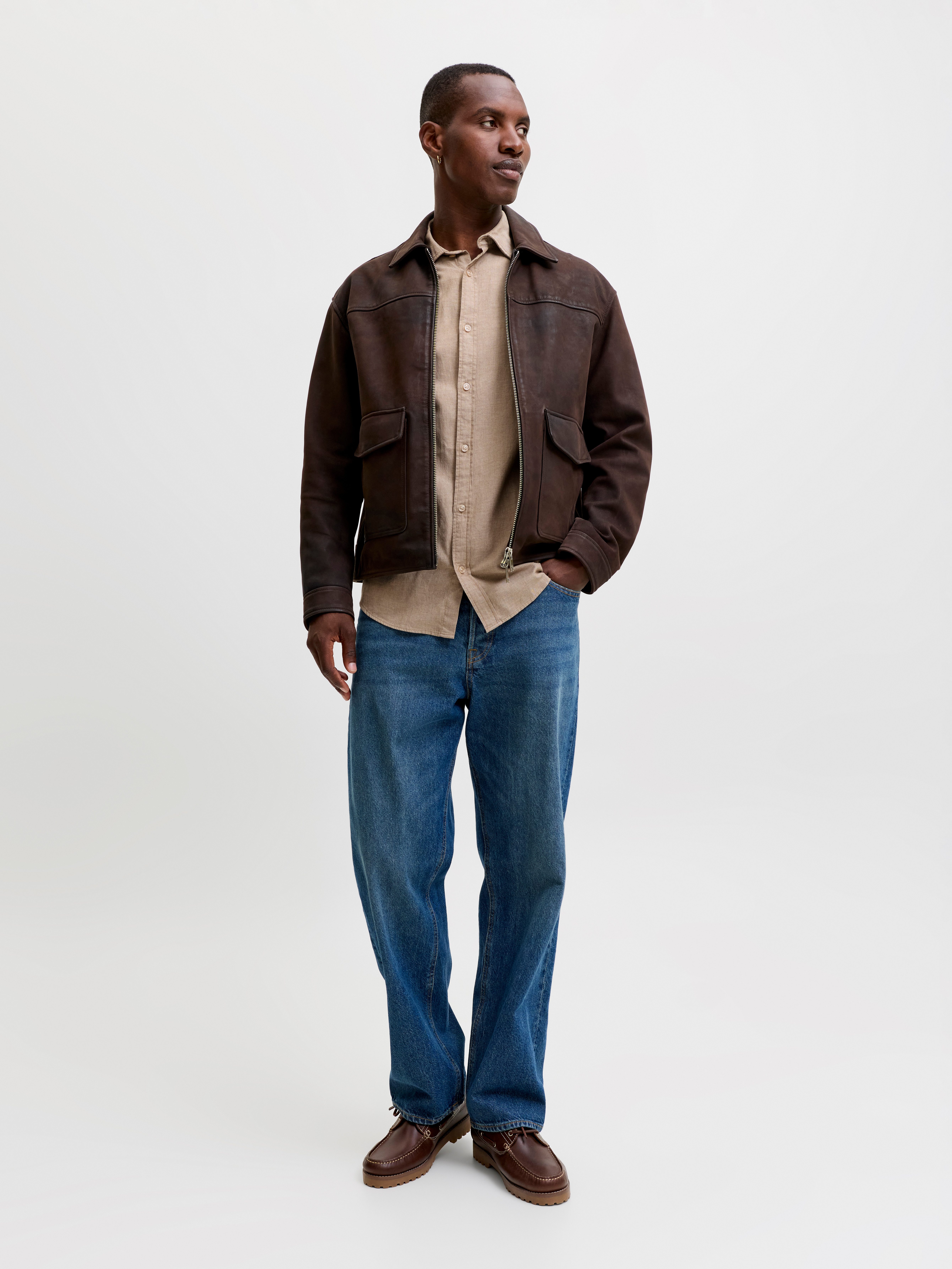 Jack & Jones Langarmhemd JJEFIELD MELANGE SHIRT LS SN Baumwolle, normal geschnitten – Bild 5 von 5
