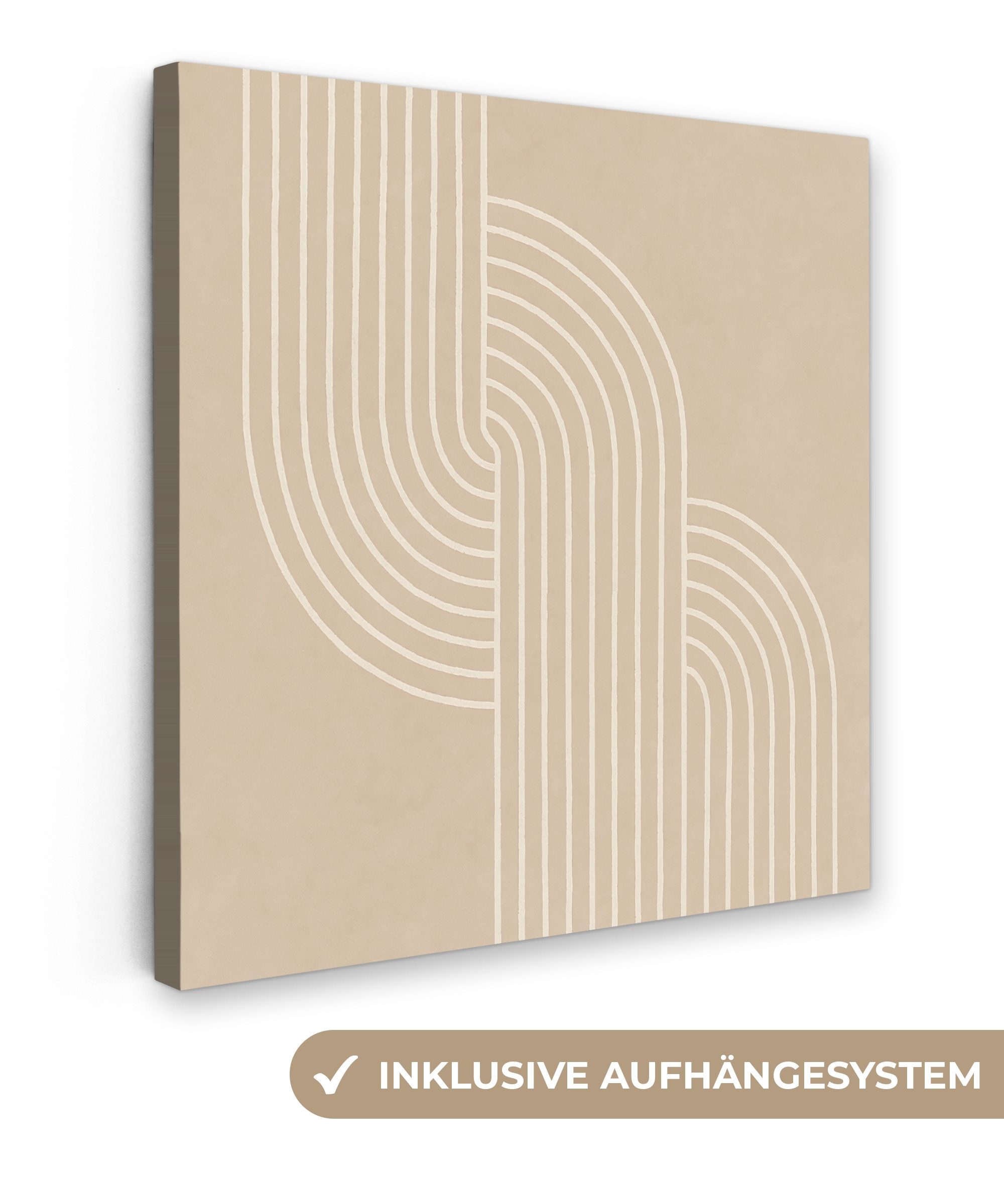OneMillionCanvasses® Leinwandbild Parallele Linien - Leichte Textur - Beige günstig online kaufen