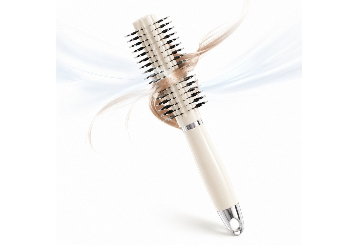 Luckice Haarkamm Lockenbürste Rundbürste für Haarstyling, (Massagebürste mit abgerundeten Pins, 2-in-1 Stylingbürste für Locken & glattes Haar, ergonomischer Griff, Haarstyling-Tool, Weihnachts- & Geburtstagsgeschenk)
