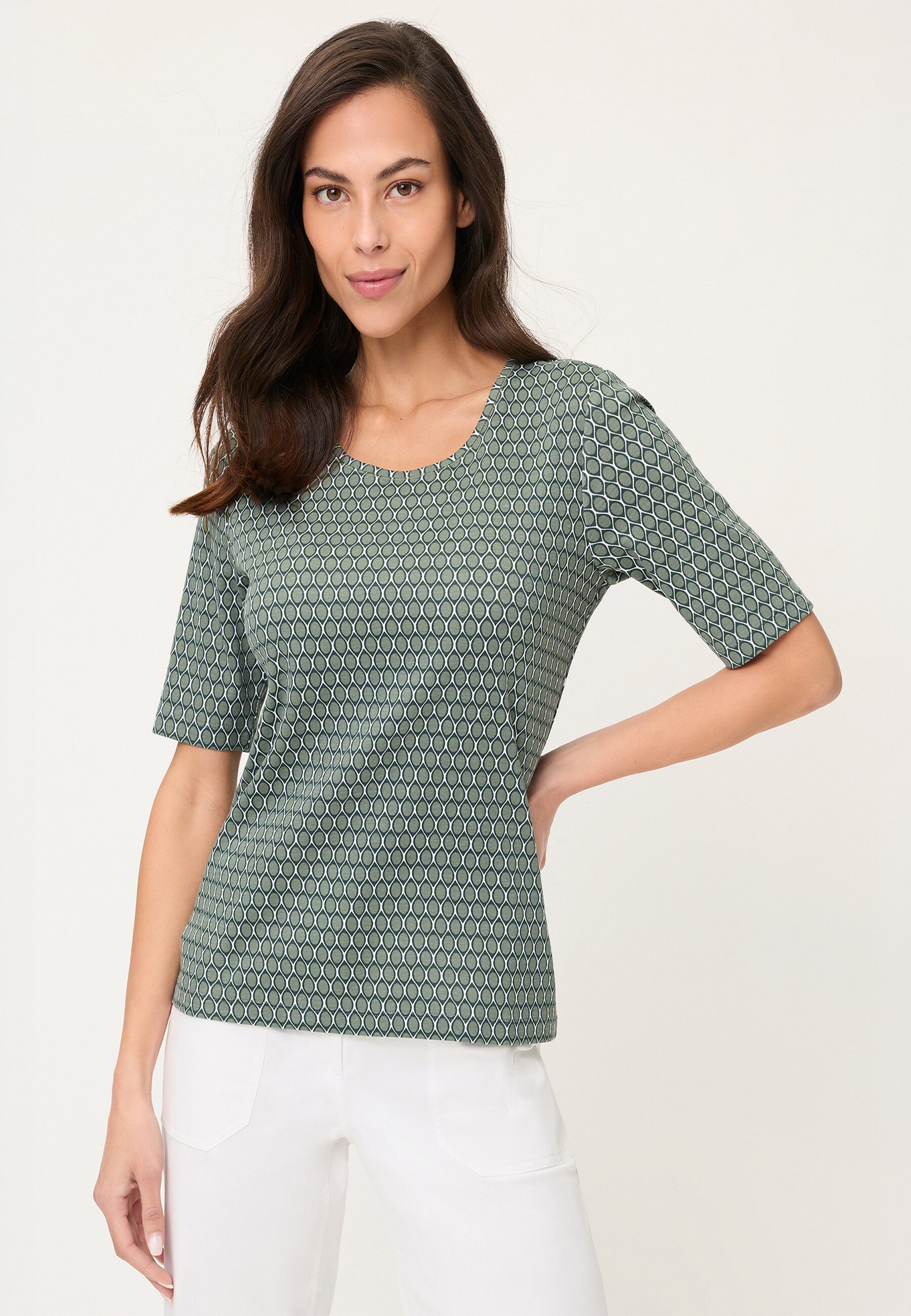Olsen T-Shirt Shirt mit Allover-Dessin