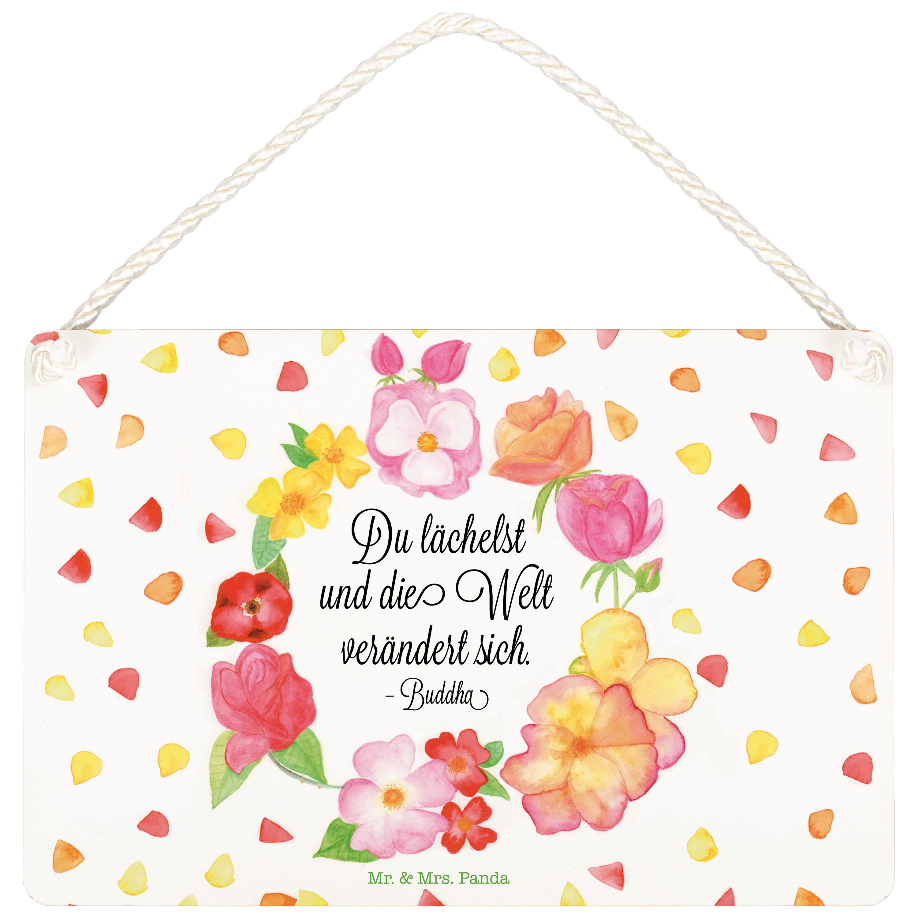 Mr. & Mrs. Panda Hinweisschild Du Lächelst Geschenk, Wandschild