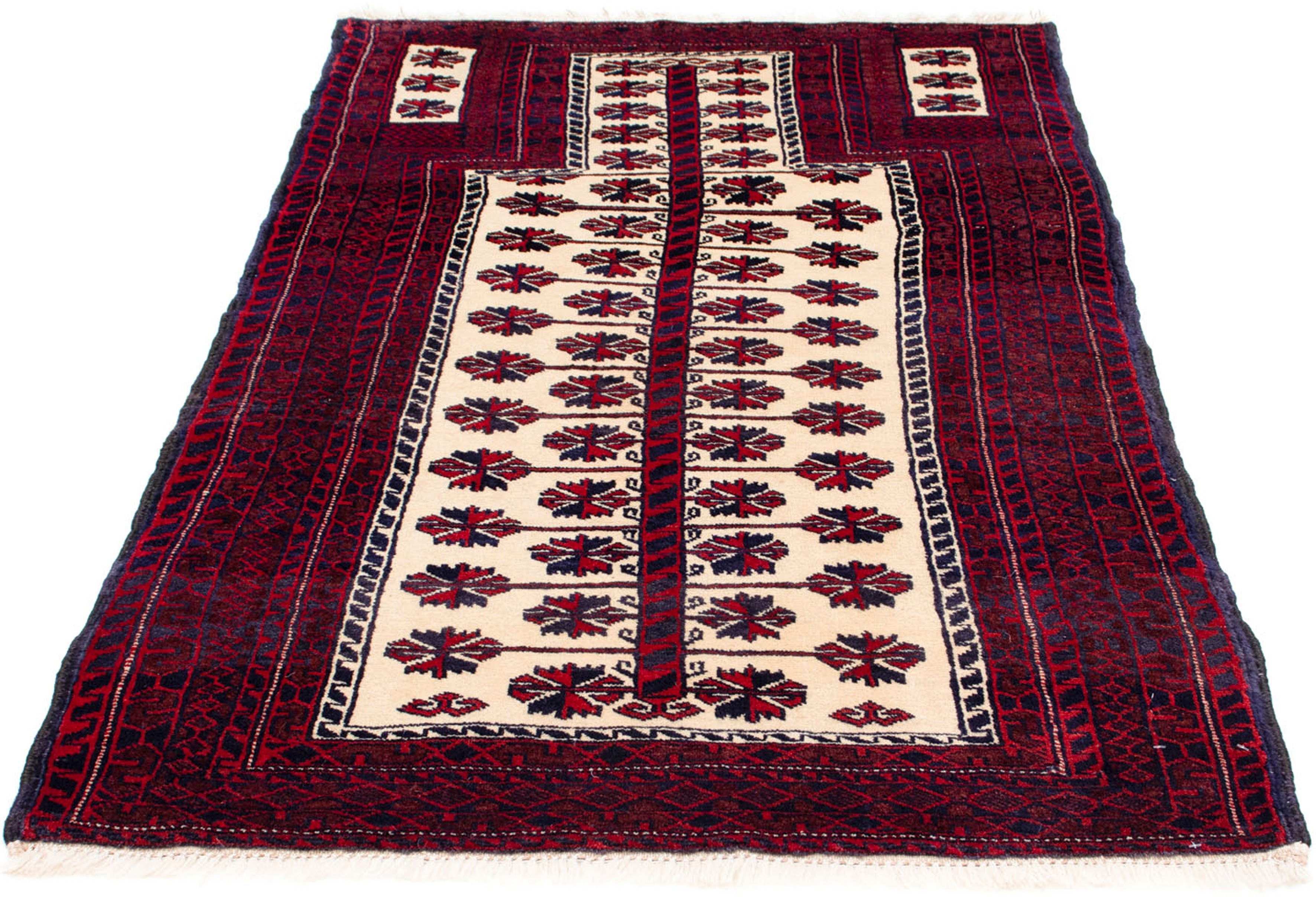Orientteppich Belutsch - 147 x 93 cm - beige, morgenland, rechteckig, Höhe: 8 mm, Wohnzimmer, Handgeknüpft, Einzelstück mit Zertifikat