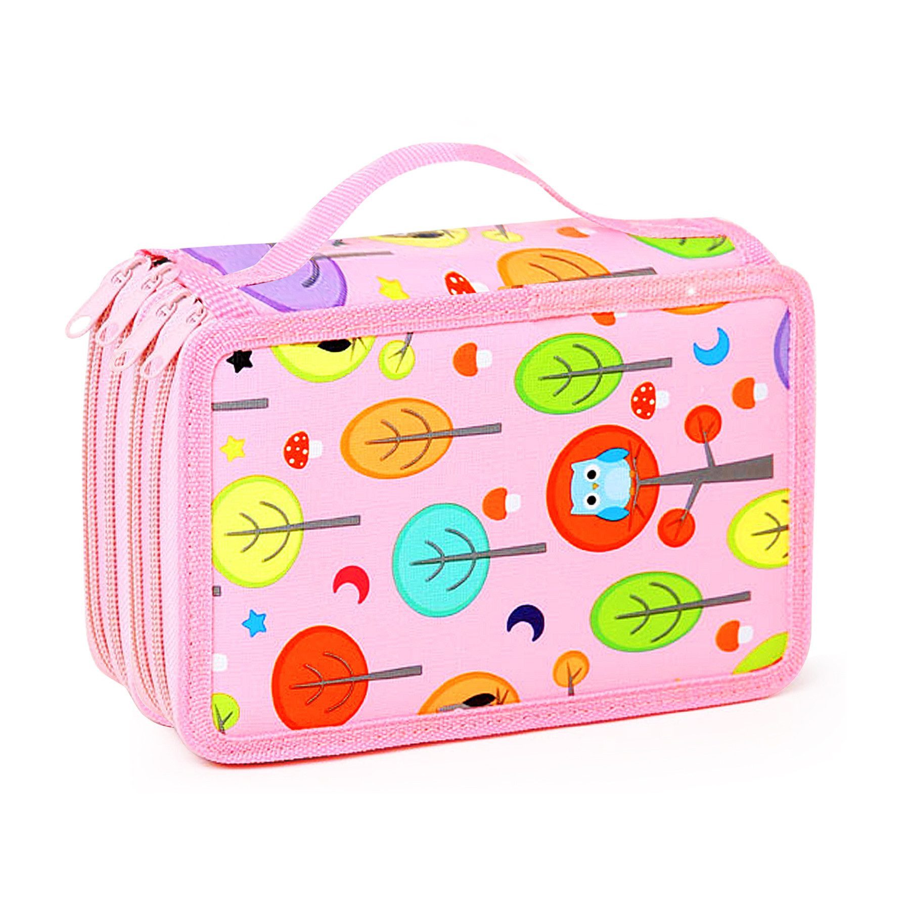 Mutig Federmäppchen Federmäppchen Federmäppchen mit Fächern, 72 Slots für hohe Kapazität, (Federmäppchen für die Schule, für Kinder, Mädchen, Bedruckte Tasche, mit Reißverschluss für Skizzen, Zeichnungen & Pinsel), unte Stifttasche für Studenten, Bleistiftbeutel, Bürstenhalter