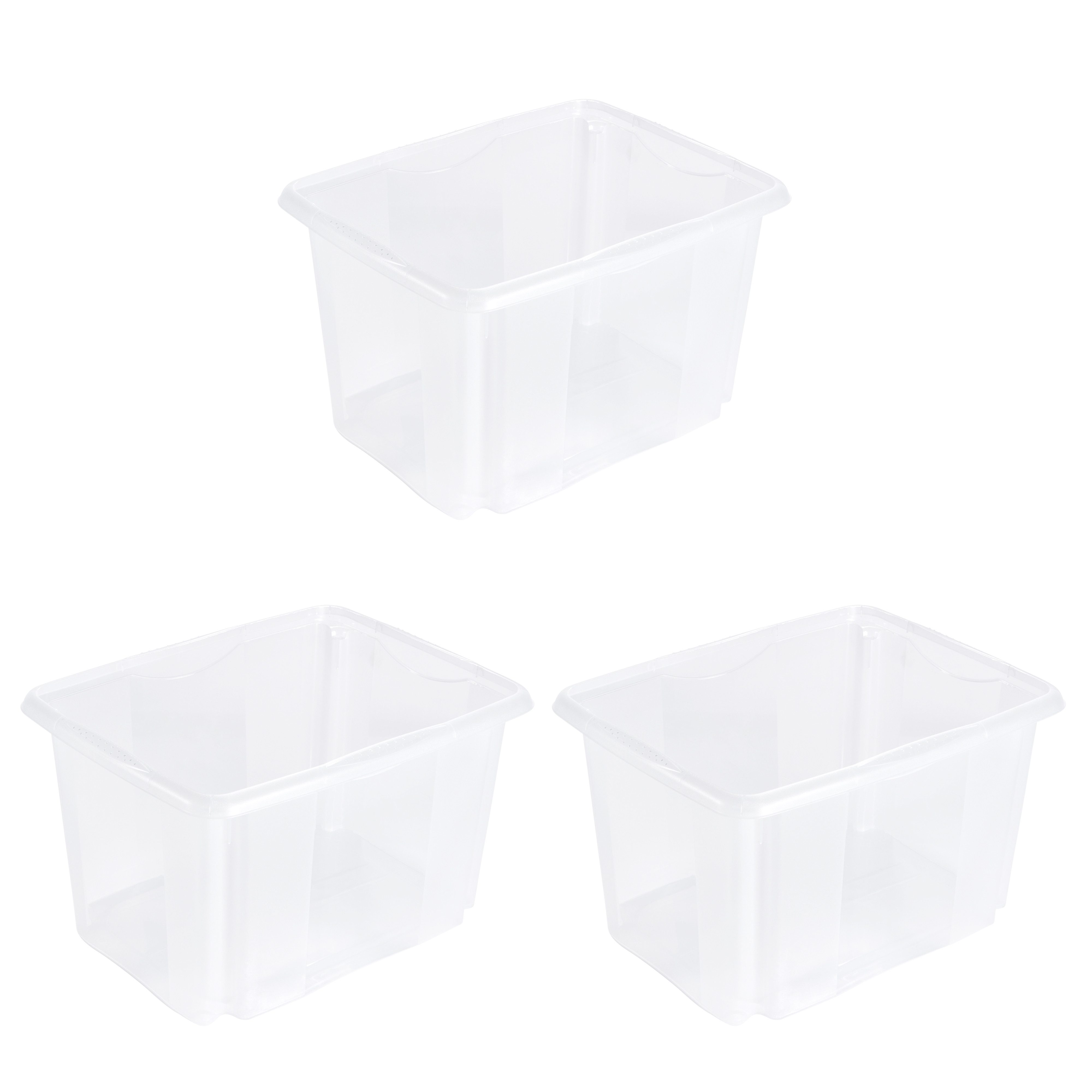 keeeper Aufbewahrungsbox Emil, 3er Set, 30 L, 44,5 x 34,5 x 27 cm (Set, 3 St), ineinander und aufeinander stapelbar