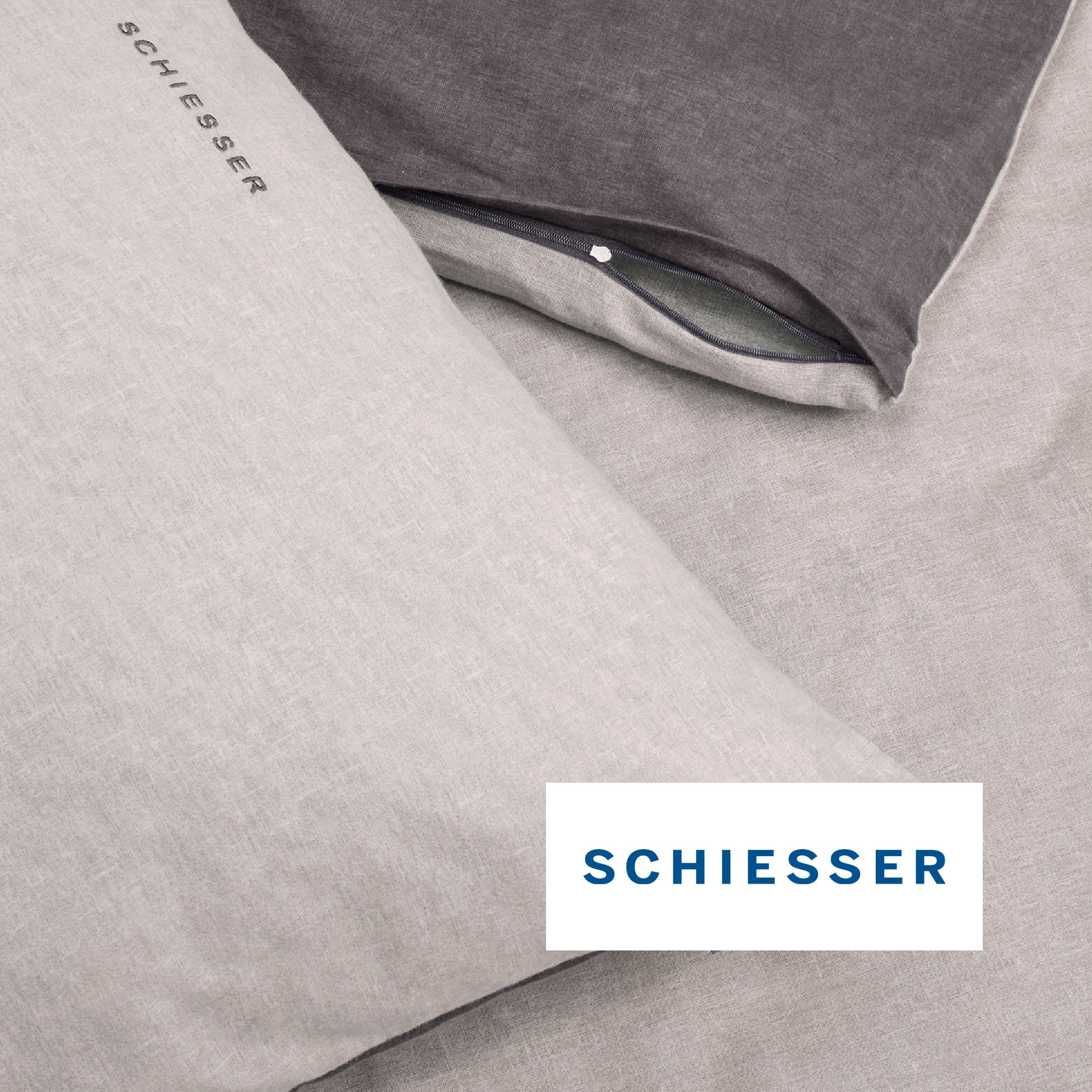 Schiesser Wendebettwäsche Doubleface aus weicher Baumwolle mit edlem Melangeeffekt, Feinbiber, 2 teilig, ab Größe 135x200 cm erhältlich, OEKO-TEX® MADE IN GREEN – Bild 4 von 5
