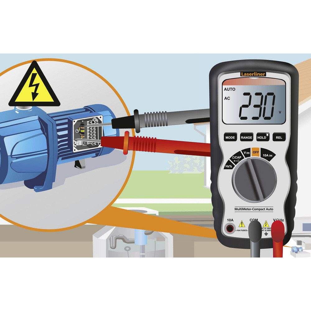 LASERLINER Spannungsprüfer Laserliner MultiMeter-Compact Hand-Multimeter, (MultiMeter-Compact)