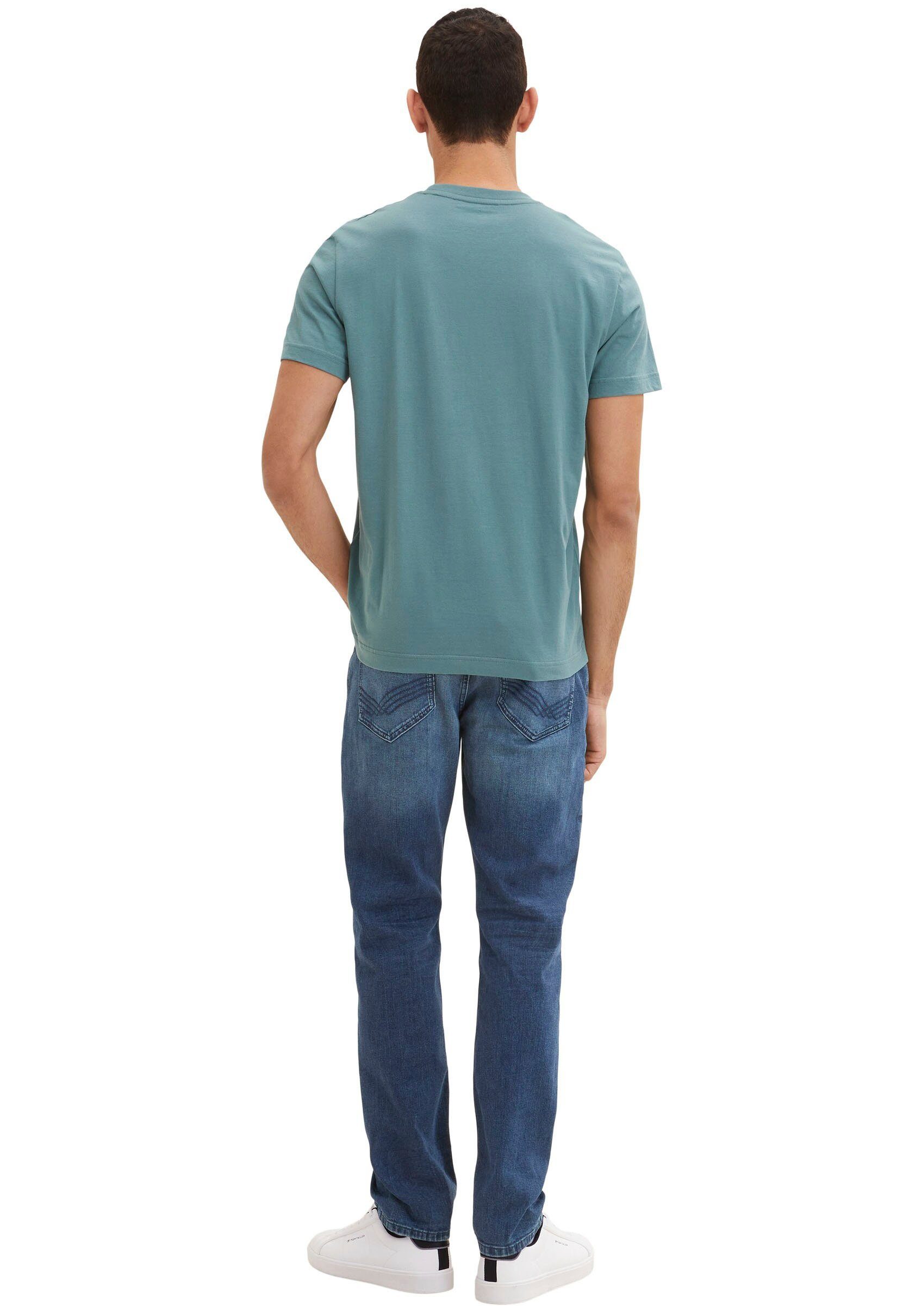 TOM TAILOR Print-Shirt T-Shirt deep Tom Tailor Frontprint bluis Herren