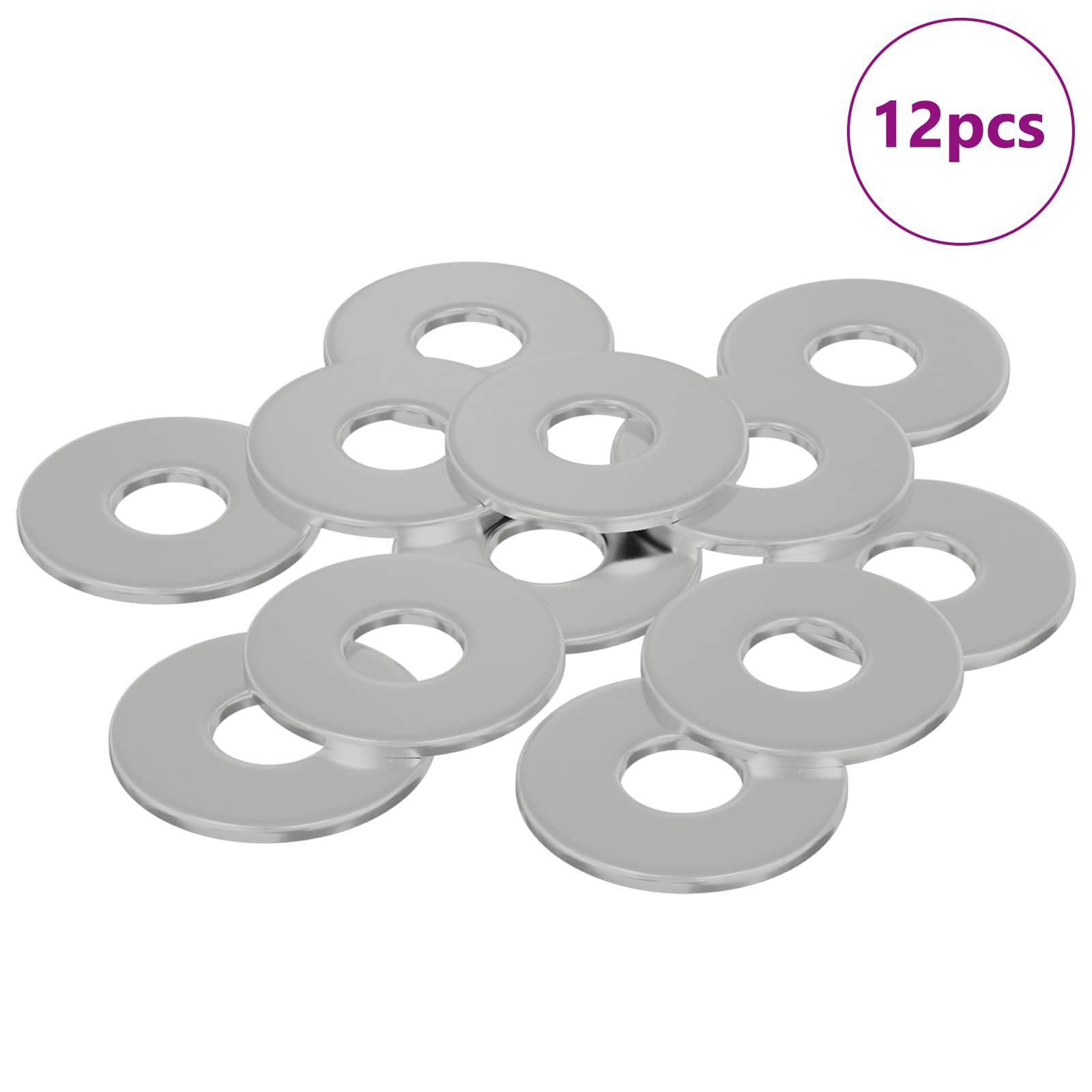 vidaXL Unterlegscheibe, Unterlegscheiben 12 pcs Silber 12 x 12 x 1,2 cm Eisen