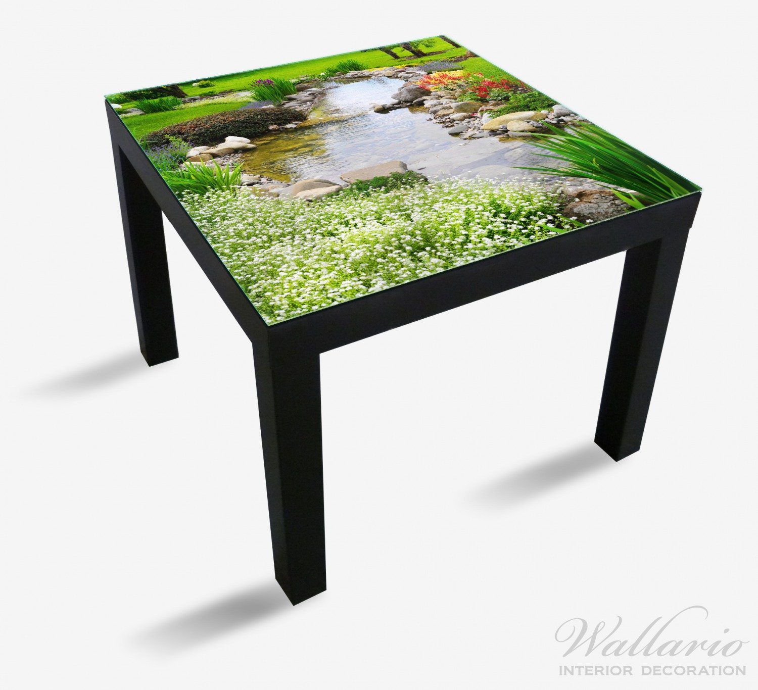 für Wallario Teich Tisch Blumen geeignet St), Tischplatte (1 am Ikea Lack