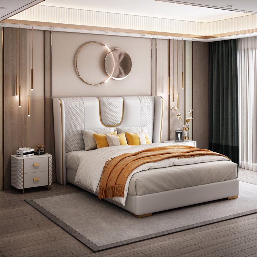 Betten (Bett), In JVmoebel Schlafzimmer Made Polster Möbel Bett Europe Design Hotel Doppel Luxus Bett