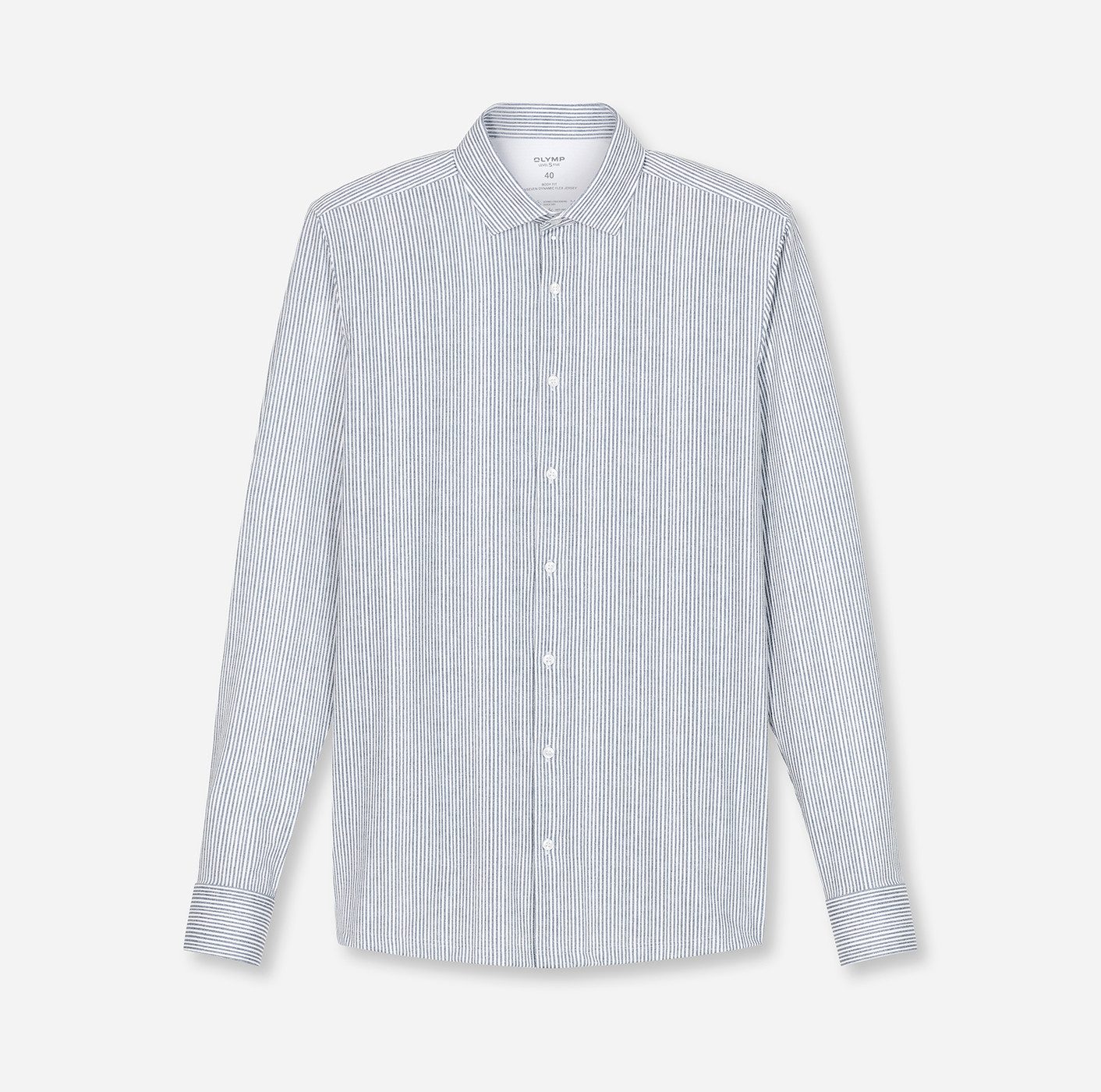 OLYMP Langarmhemd 24/7 - Level 5 Flex Jersey, body fit, Anti Smell, Kentkra günstig online kaufen