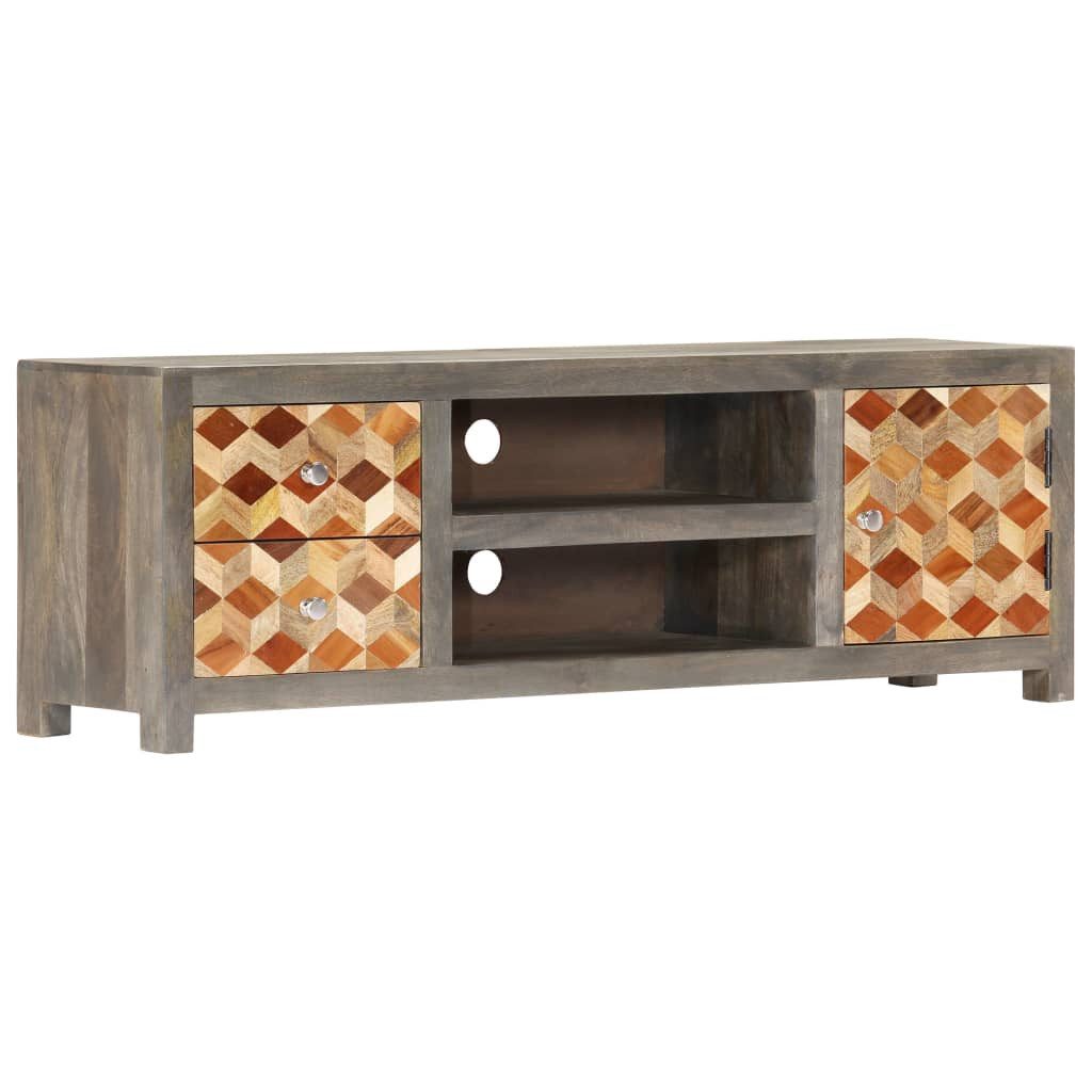 vidaXL TV-Schrank TV-Schrank Grau 120x30x40 cm Massivholz