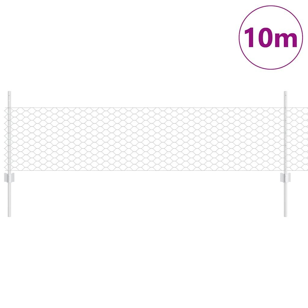 vidaXL Gartenzaun Zaun mit Pfosten Silber günstig online kaufen
