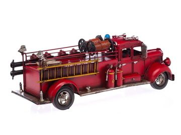 Aubaho Modellauto Modellfahrzeug Feuerwehr im Nostalgischem Stil Feuerwehrauto 50cm Auto