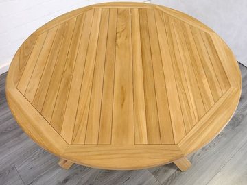 AFG Gartentisch Gartentisch rund aus massiven Teakholz 77x120x120 cm