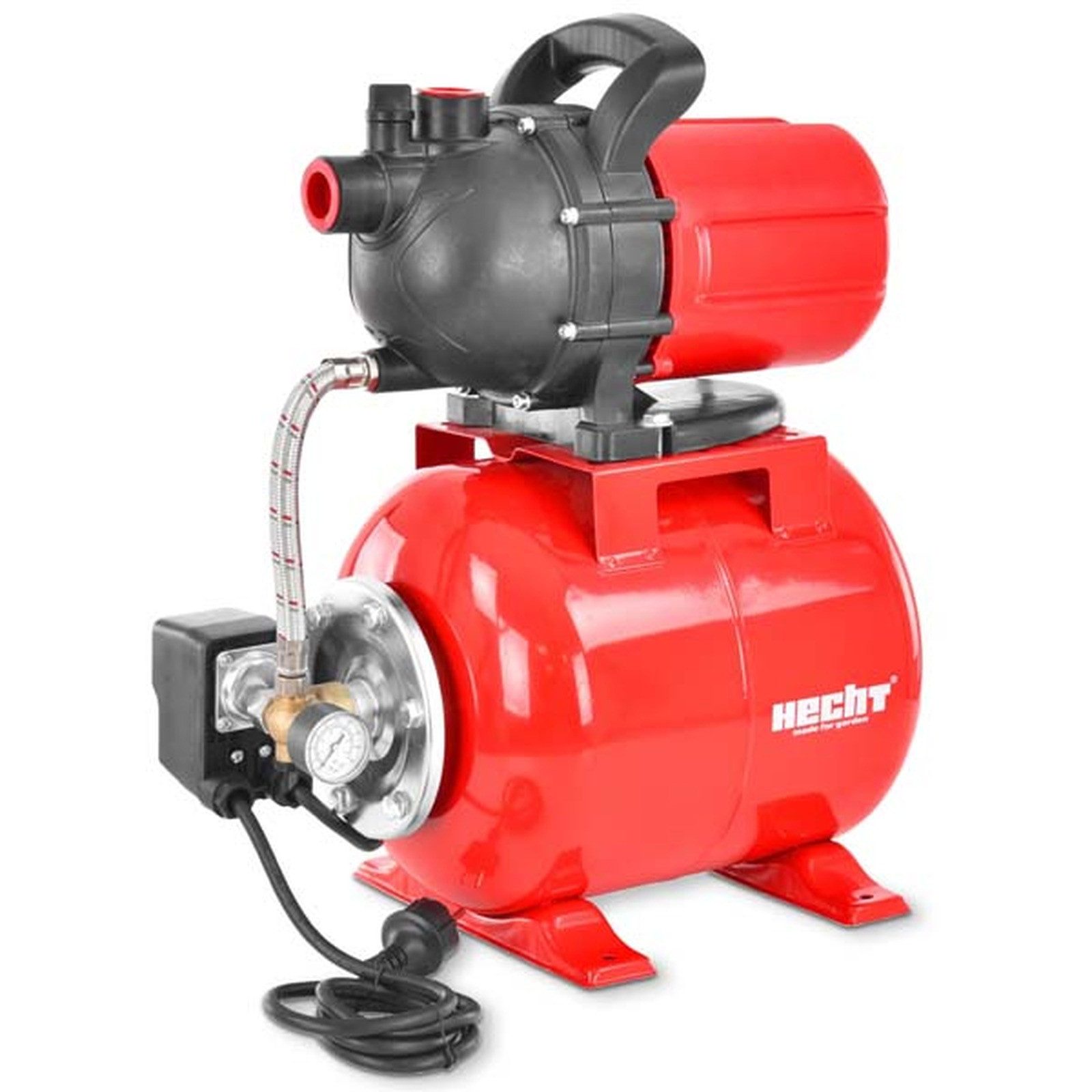 Hecht Hauswasserwerk 3800 800 W 19 l Druckbehälter 3200 l/h, 19 l Membrandruckbehaelter, Spritzwasserschutz IPX4