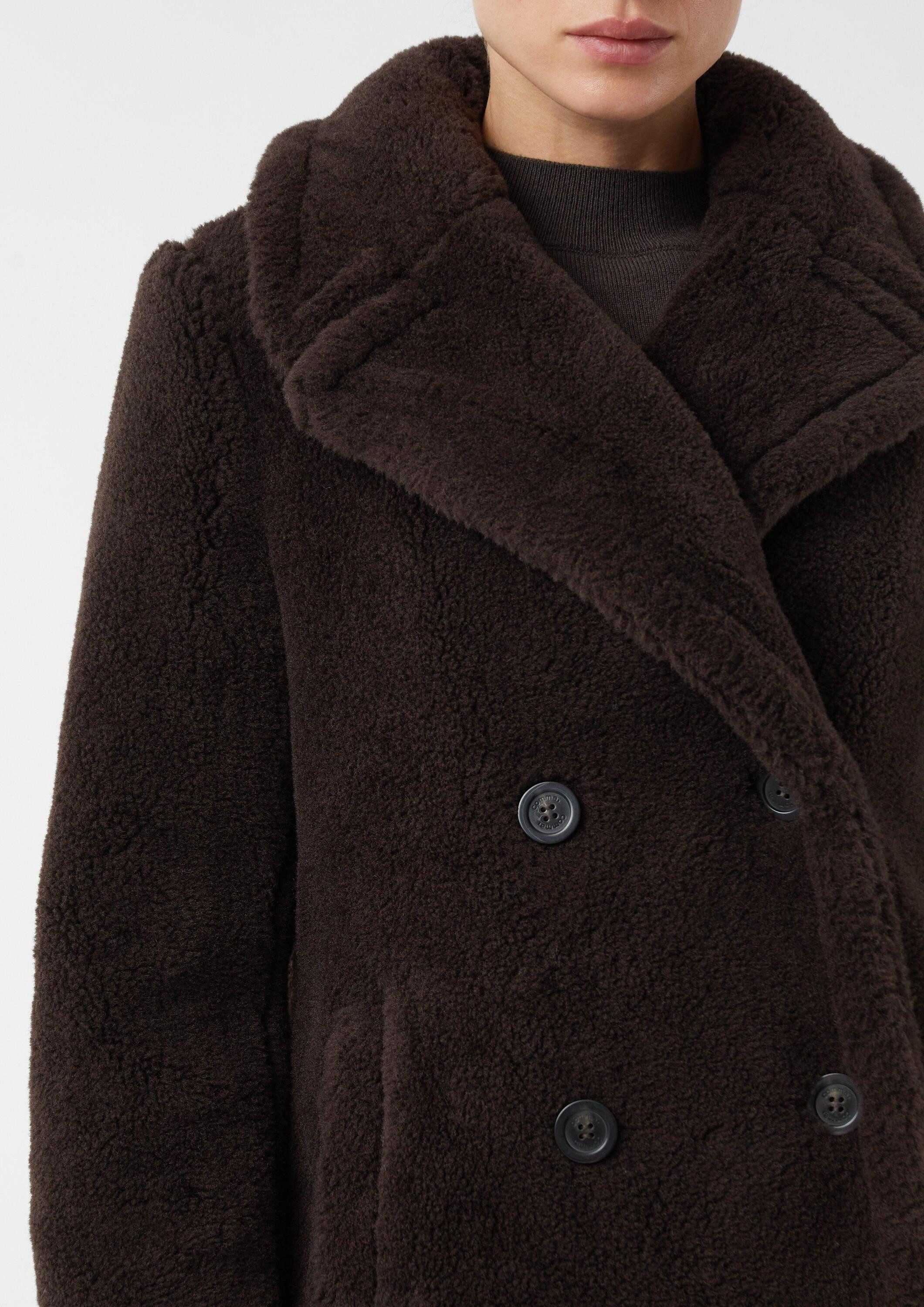 comma Winterjacke Outdoor-Jacke Jacke aus Teddyplüsch