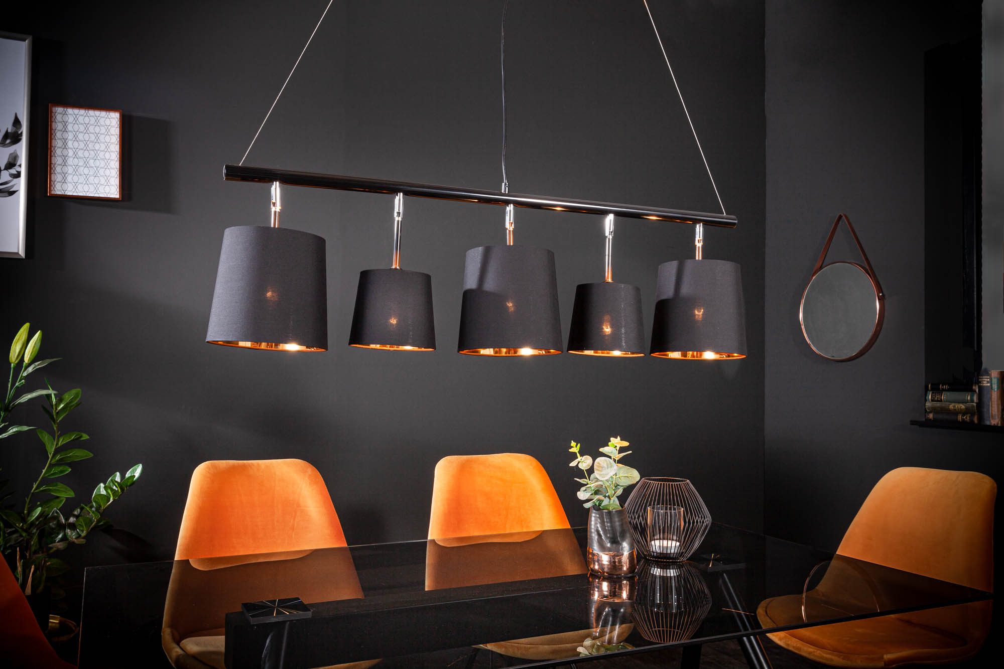Sitheim-Europe Hängeleuchte LEVELS Elegante Hängeleuchte 100cm schwarz gold Pendelleucht, LED wechselbar