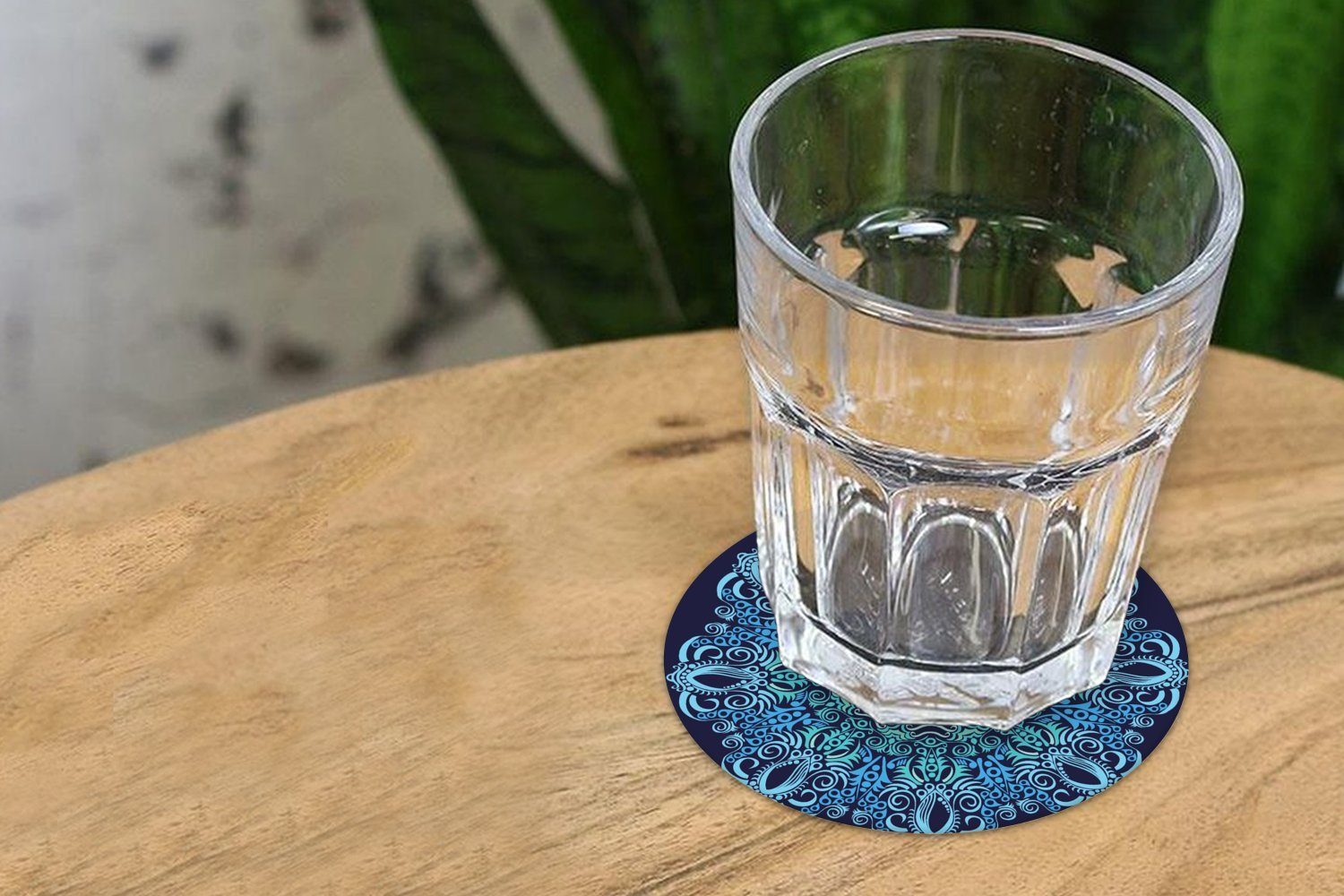 MuchoWow Glasuntersetzer Mandala - Blau Zubehör Becher Gläser, Getränkeuntersetzer, Muster, Tasse, für Tassenuntersetzer, Korkuntersetzer, 6-tlg., 