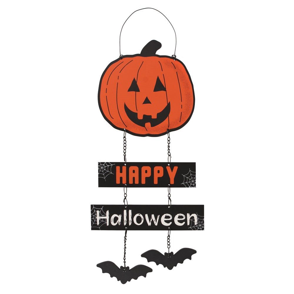 Dekohänger Happy Halloween Schild Türschild Kürbis Dekoration Hängeschild