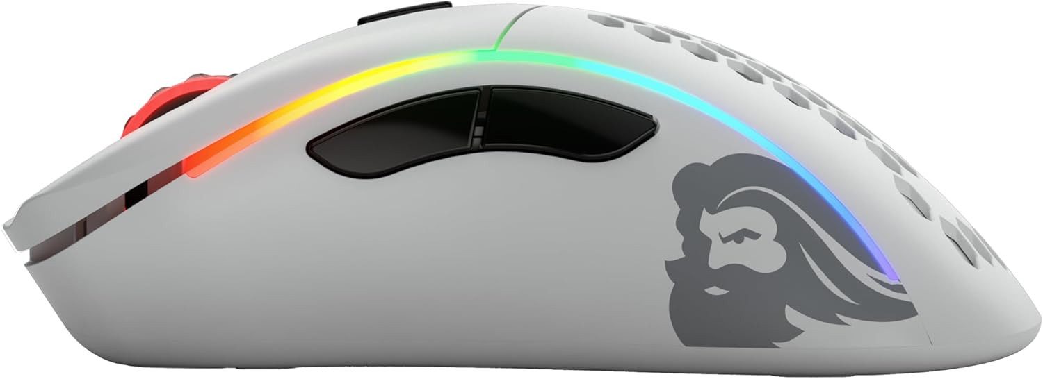 GLORIOUS Glorious Gaming Model D Wireless Gaming Maus Ultraleicht 69g Gaming-Maus (USB oder kabellos (2.40GHz), gelochte Oberfläche (Wabenstruktur), Textilkabel)