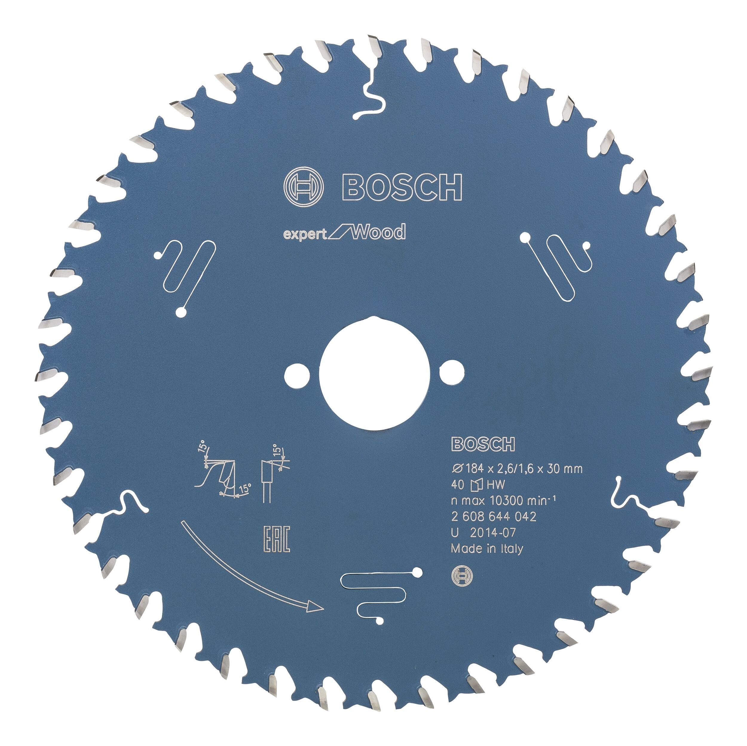 2,6 - Kreissägeblatt 40Z, x 30 x Expert For 184 Wood mm BOSCH