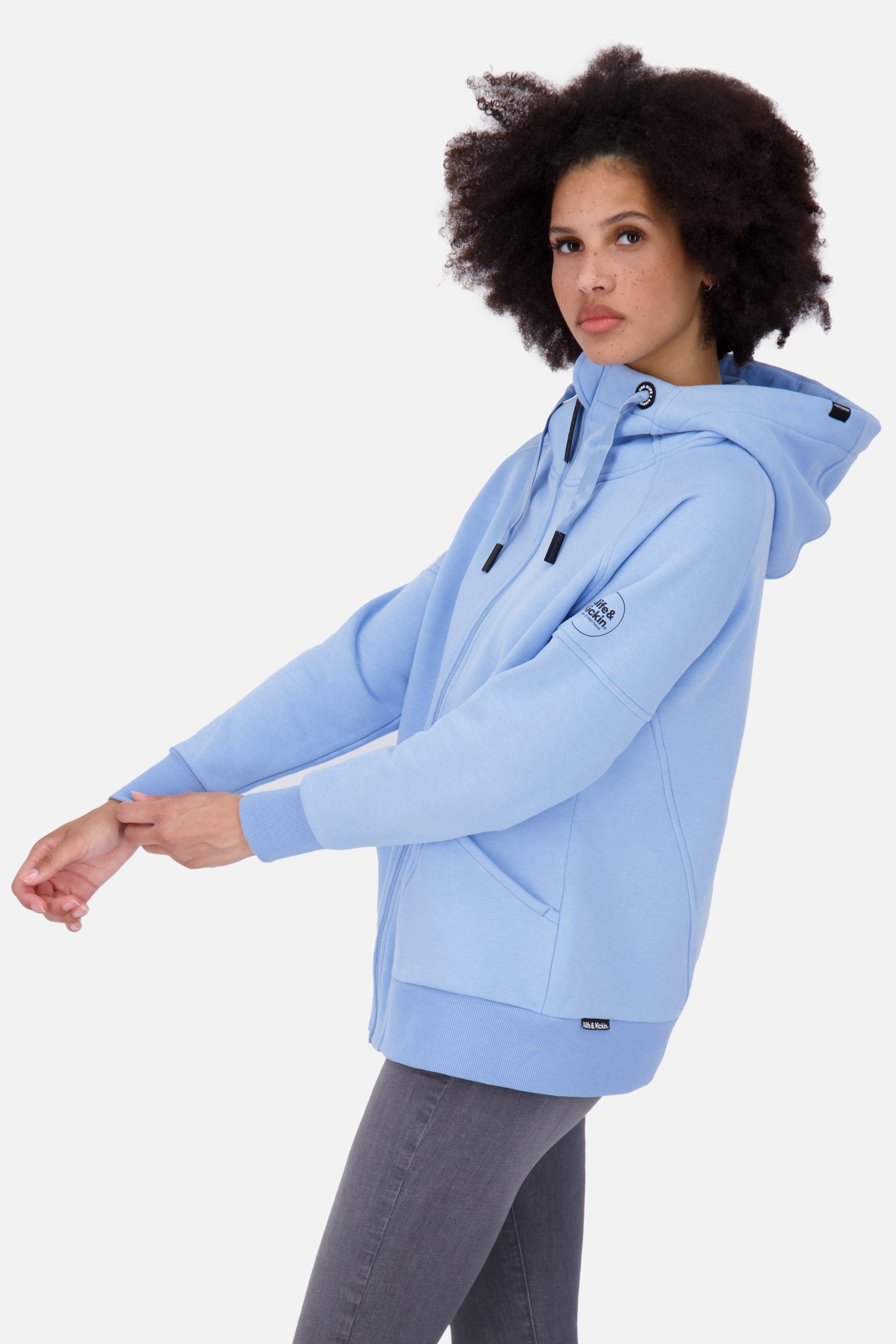 Alife & Kickin Kapuzensweatjacke MariaAK melange Sweatjacke Hooded A fjord Kapuzensweatjacke, Damen Sweatjacket